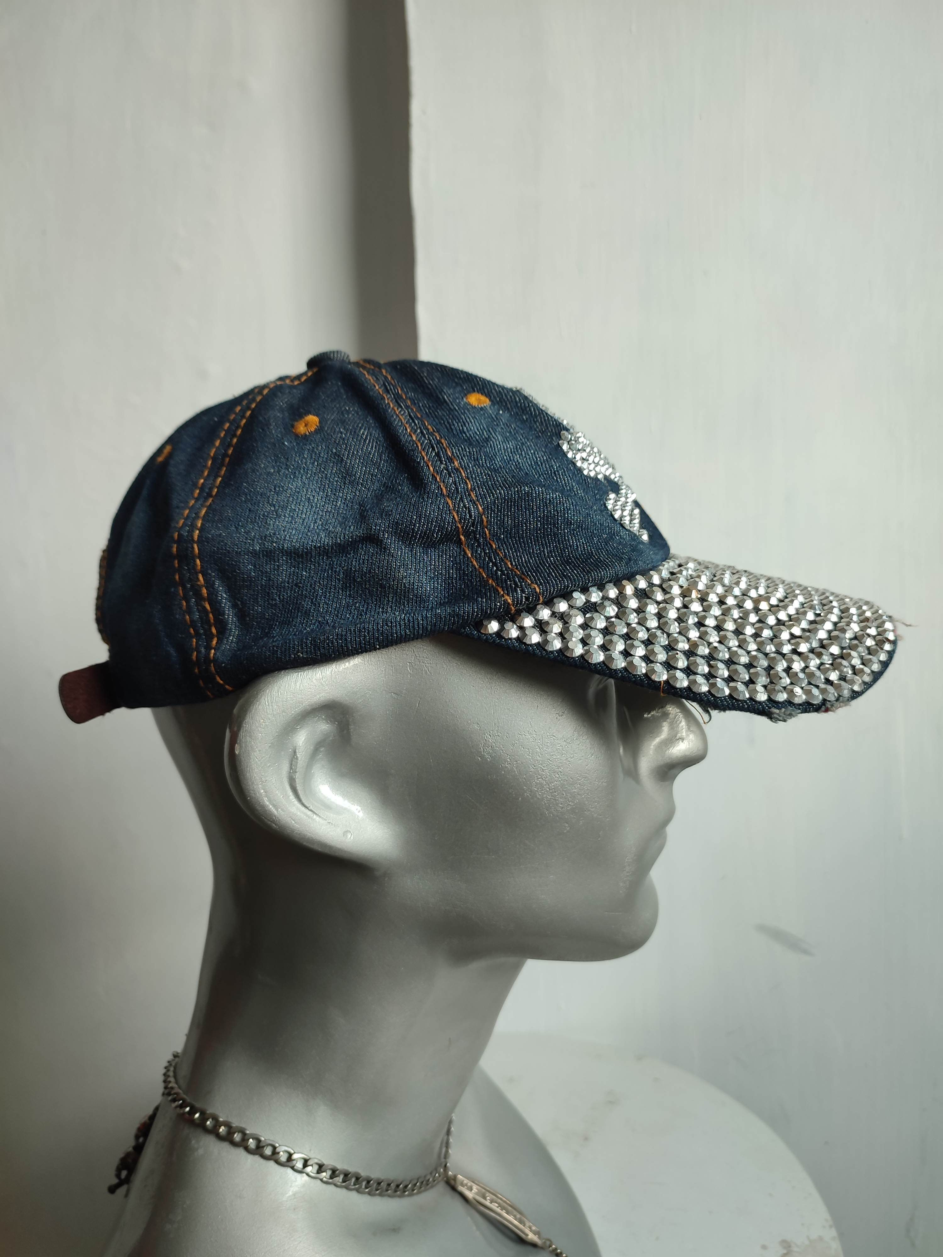 Other 🔥Unknown Sparkling Skull Skeleton Punk Distressed Hats Size ONE SIZE - 4 Thumbnail