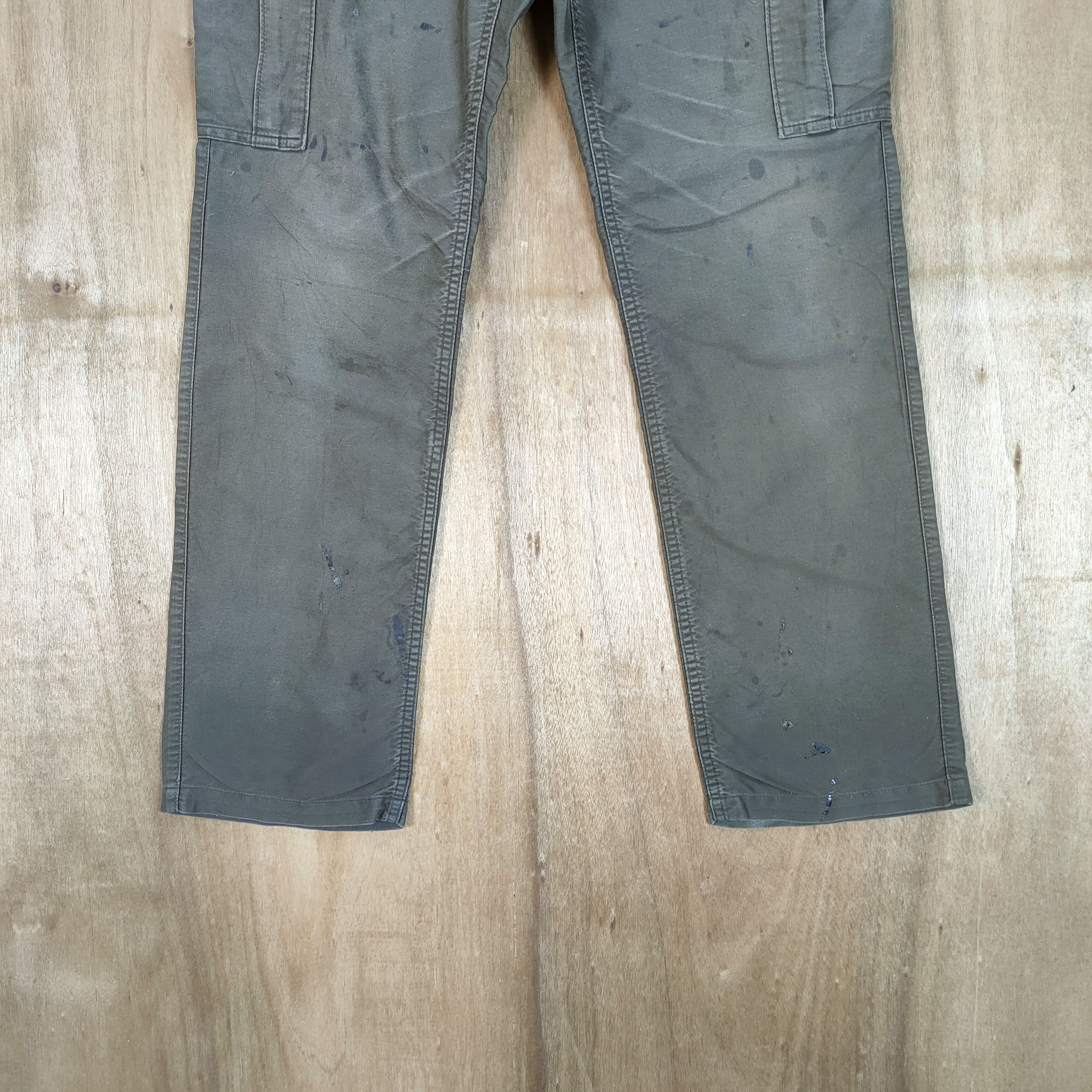Japanese Brand GREEN LABEL FADED WORKWEAR CARGO PANTS Size US 32 / EU 48 - 3 Thumbnail