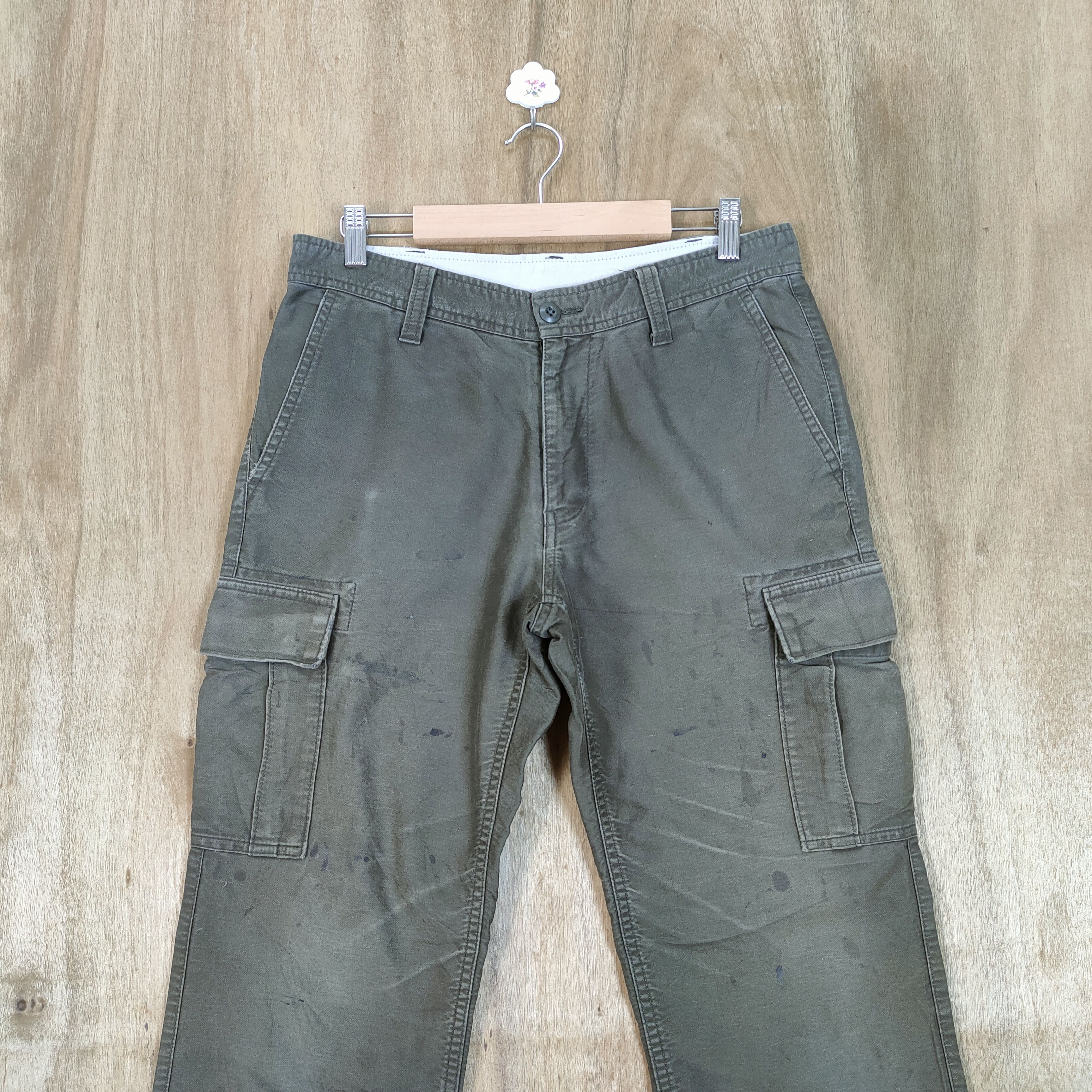 Japanese Brand GREEN LABEL FADED WORKWEAR CARGO PANTS Size US 32 / EU 48 - 2 Thumbnail