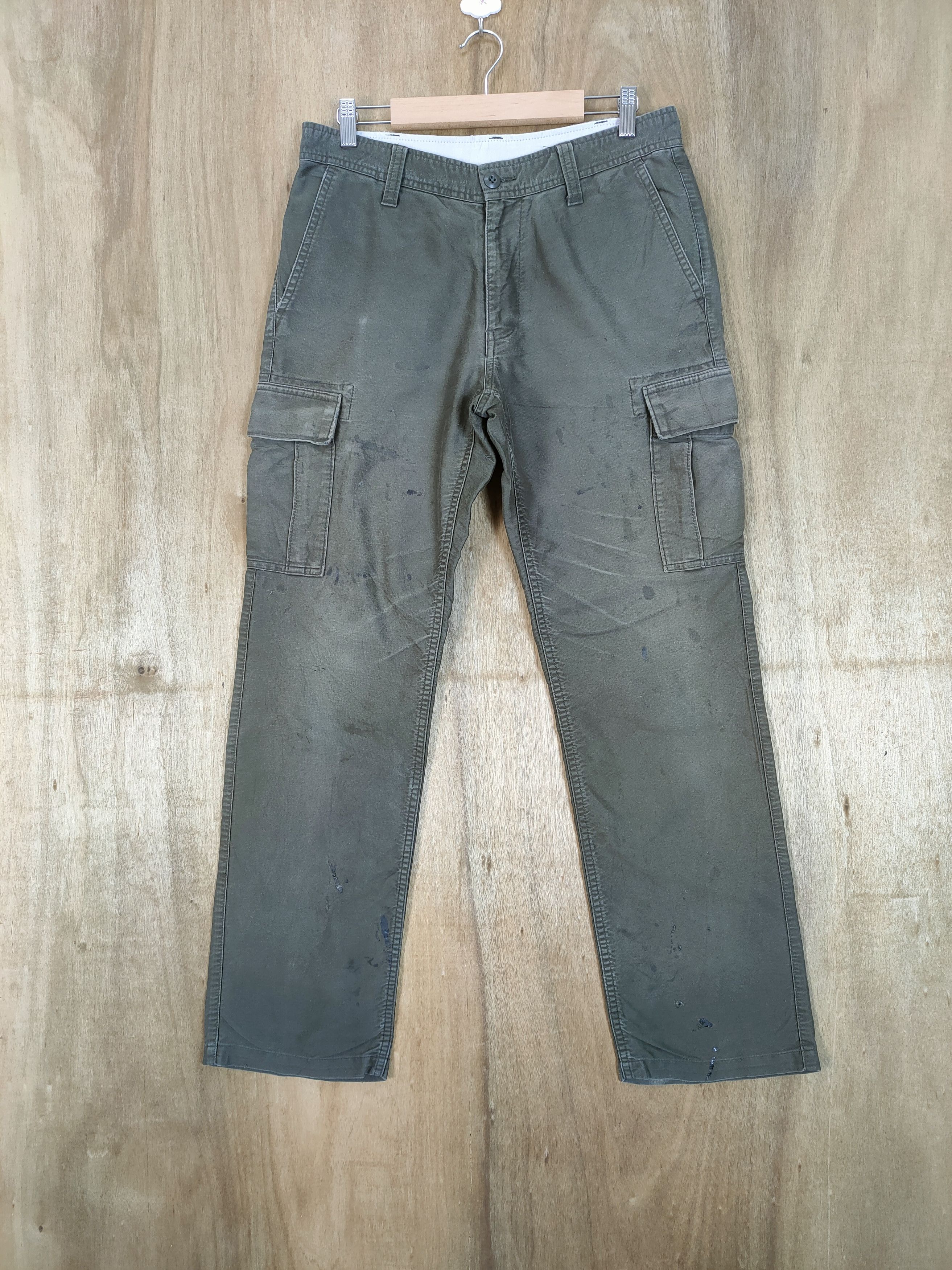 Japanese Brand GREEN LABEL FADED WORKWEAR CARGO PANTS Size US 32 / EU 48 - 1 Thumbnail