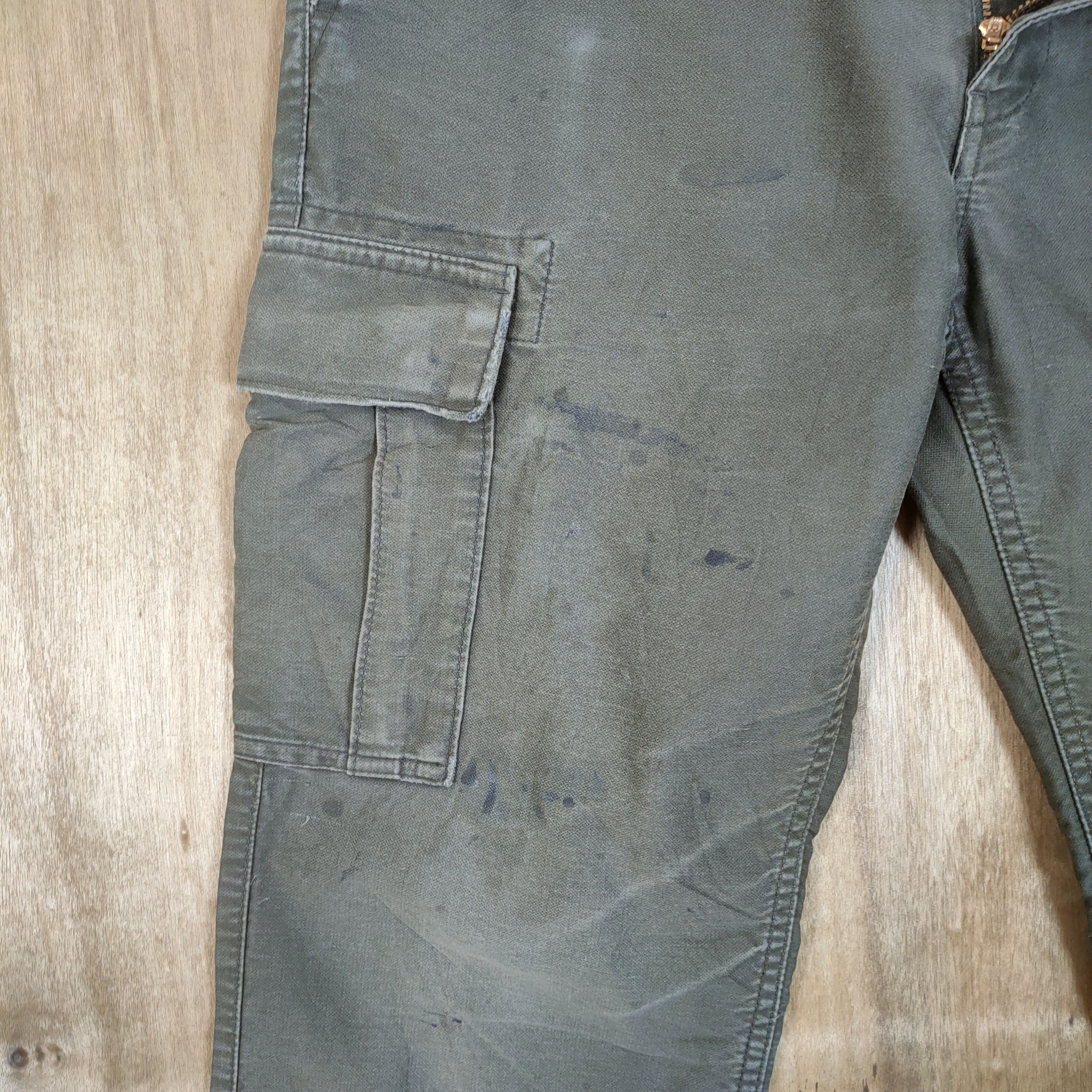 Japanese Brand GREEN LABEL FADED WORKWEAR CARGO PANTS Size US 32 / EU 48 - 15 Thumbnail