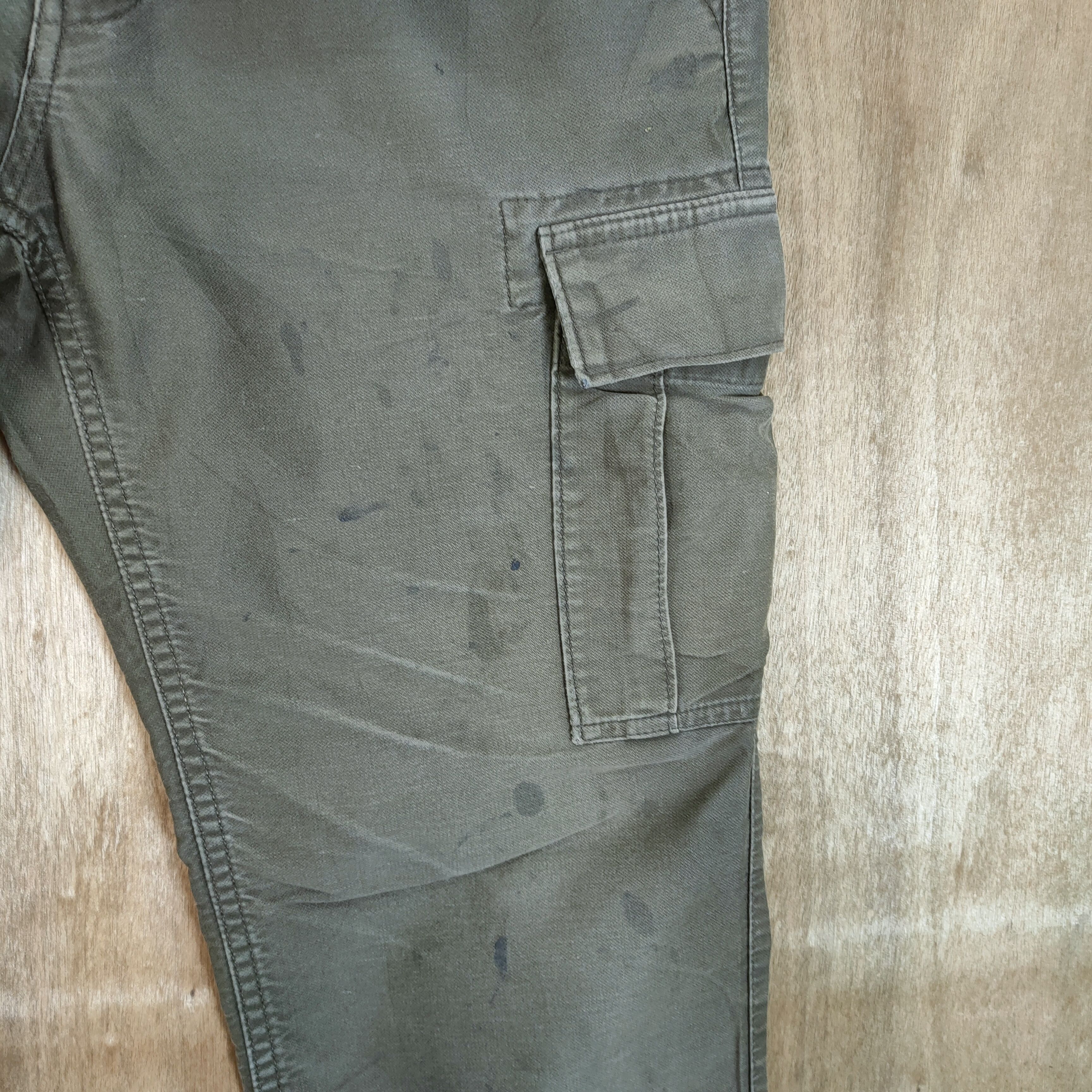 Japanese Brand GREEN LABEL FADED WORKWEAR CARGO PANTS Size US 32 / EU 48 - 16 Thumbnail