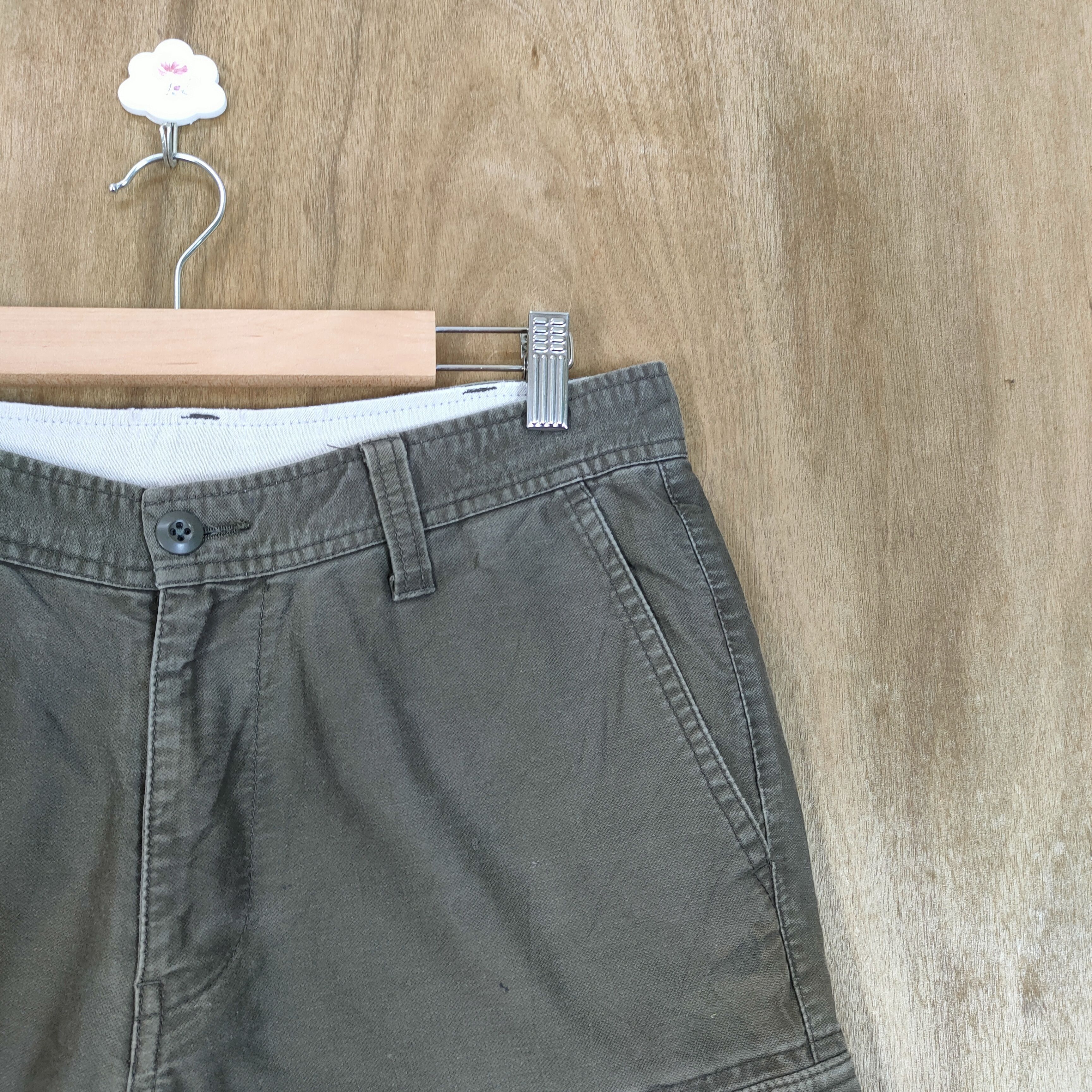 Japanese Brand GREEN LABEL FADED WORKWEAR CARGO PANTS Size US 32 / EU 48 - 6 Thumbnail
