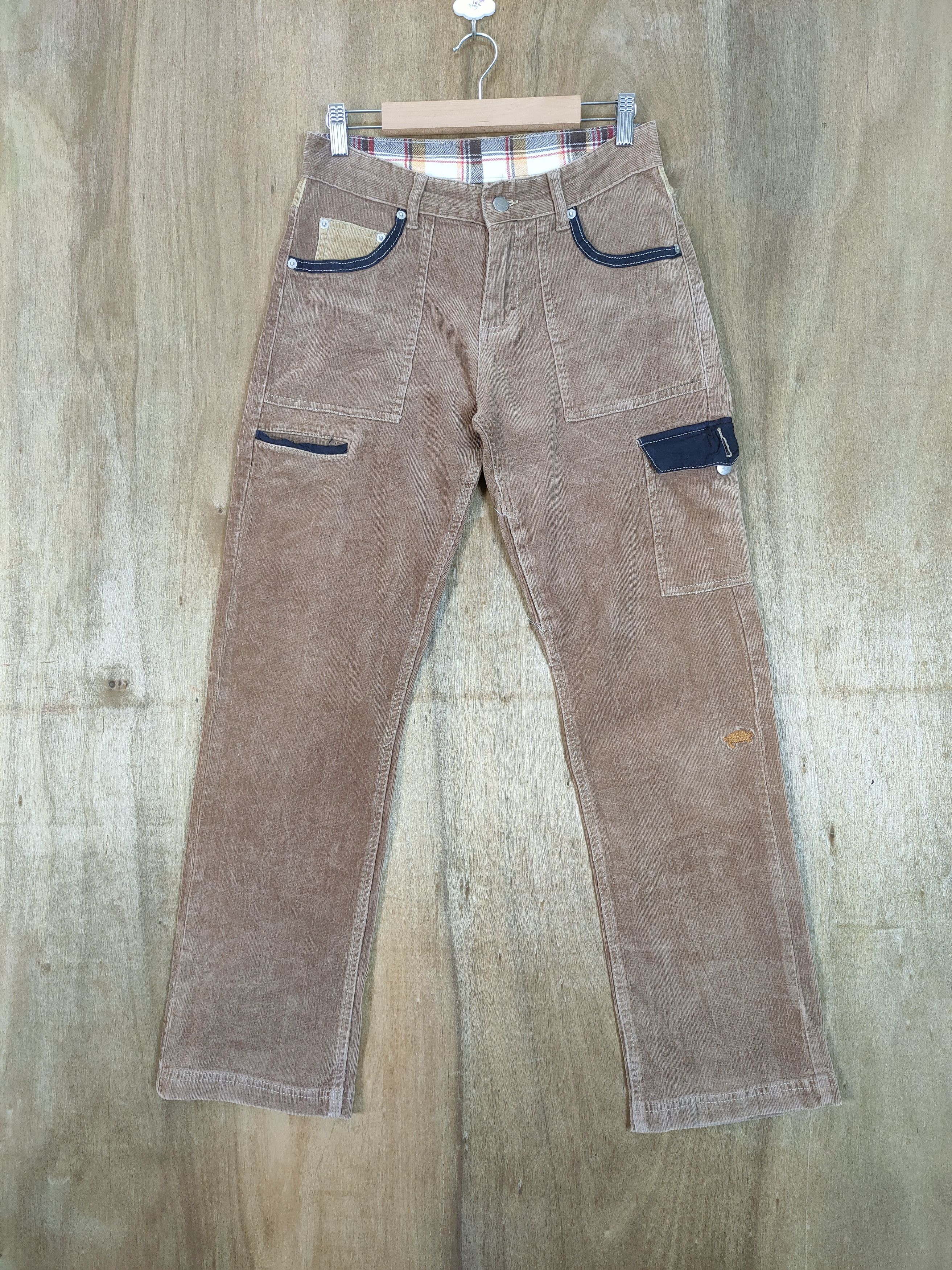 image of Vintage Turto Corduroy Brown Cargo Pants, Men's (Size 29)