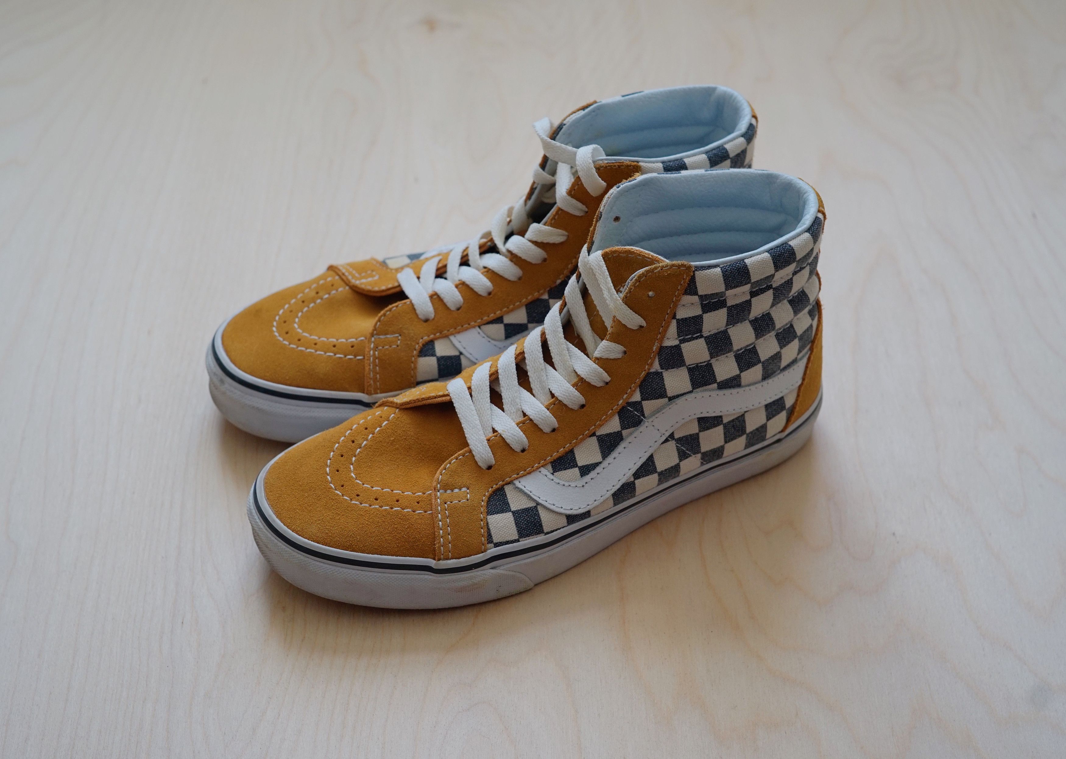 Vans sk8 hi reissue 2024 checkerboard spruce yellow navy