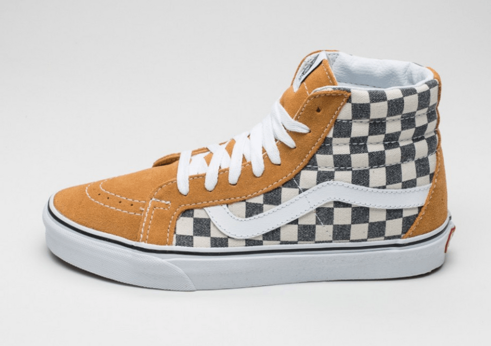 Vans sk8 hi reissue outlet checkerboard spruce yellow navy