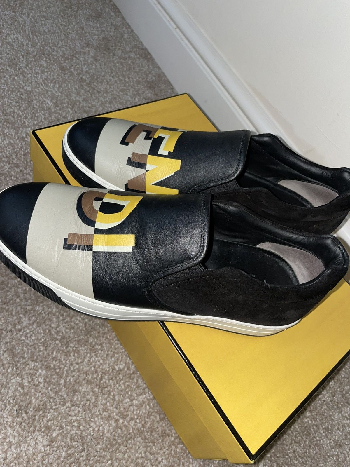 Fendi printed black sneakers
