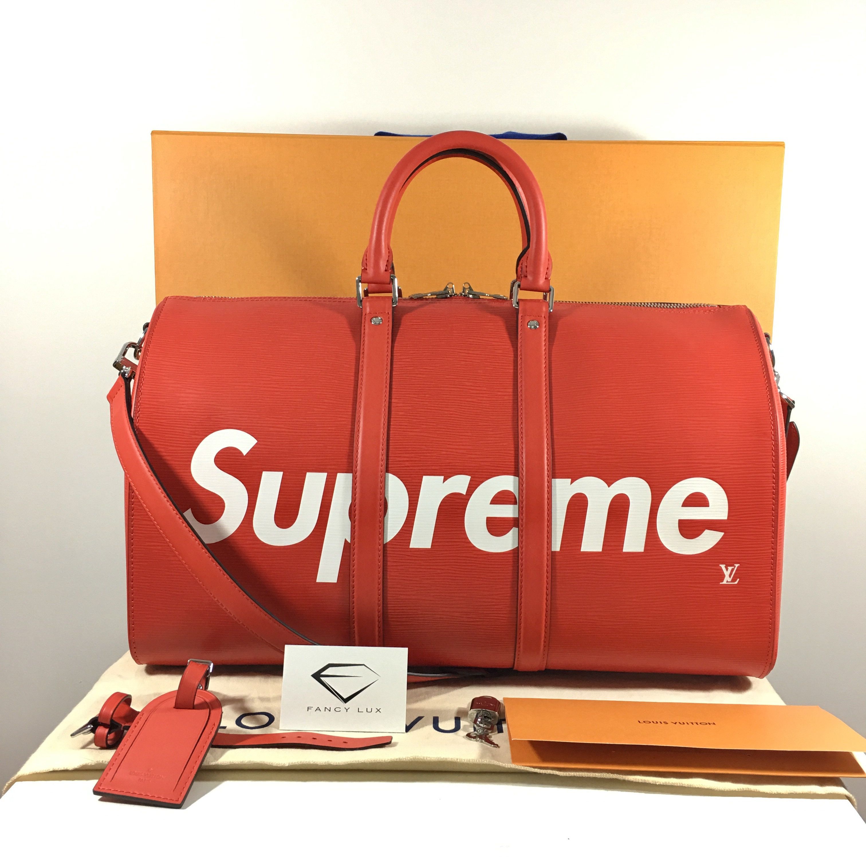 Supreme LV X Supreme Keepall 45 Red