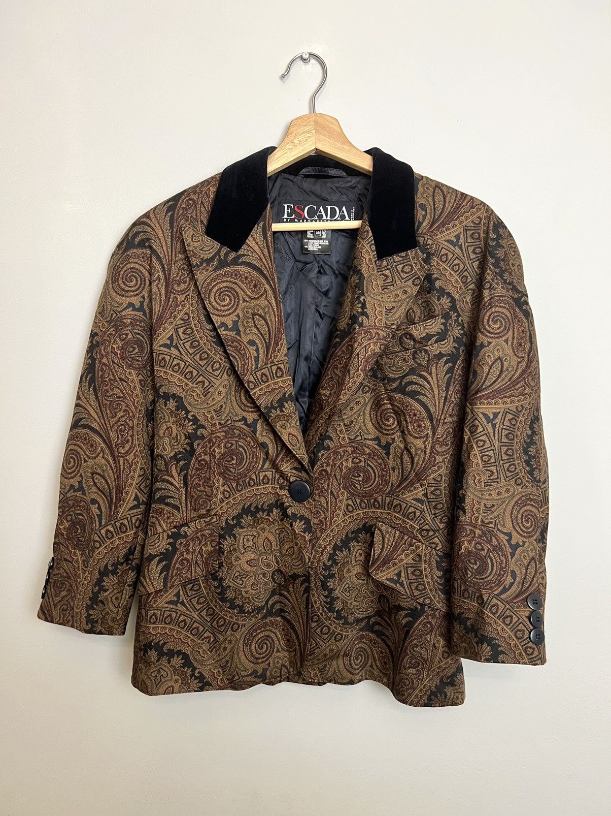 Escada 🔥Vintage Rare Escada By Margaretha Ley Wool Blazer Jacket Size XS / US 0-2 / IT 36-38 - 1 Thumbnail