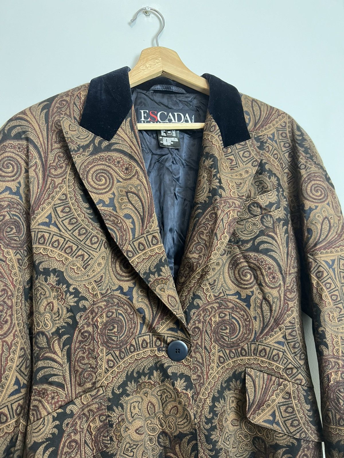 Escada 🔥Vintage Rare Escada By Margaretha Ley Wool Blazer Jacket Size XS / US 0-2 / IT 36-38 - 3 Thumbnail