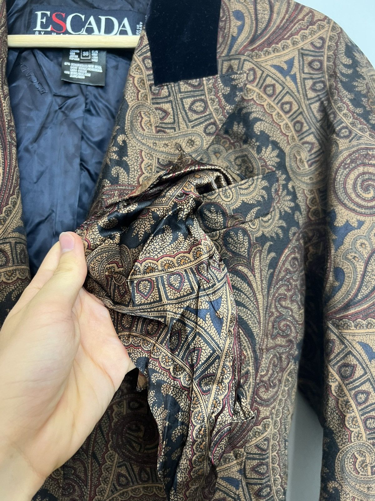 Escada 🔥Vintage Rare Escada By Margaretha Ley Wool Blazer Jacket Size XS / US 0-2 / IT 36-38 - 5 Thumbnail