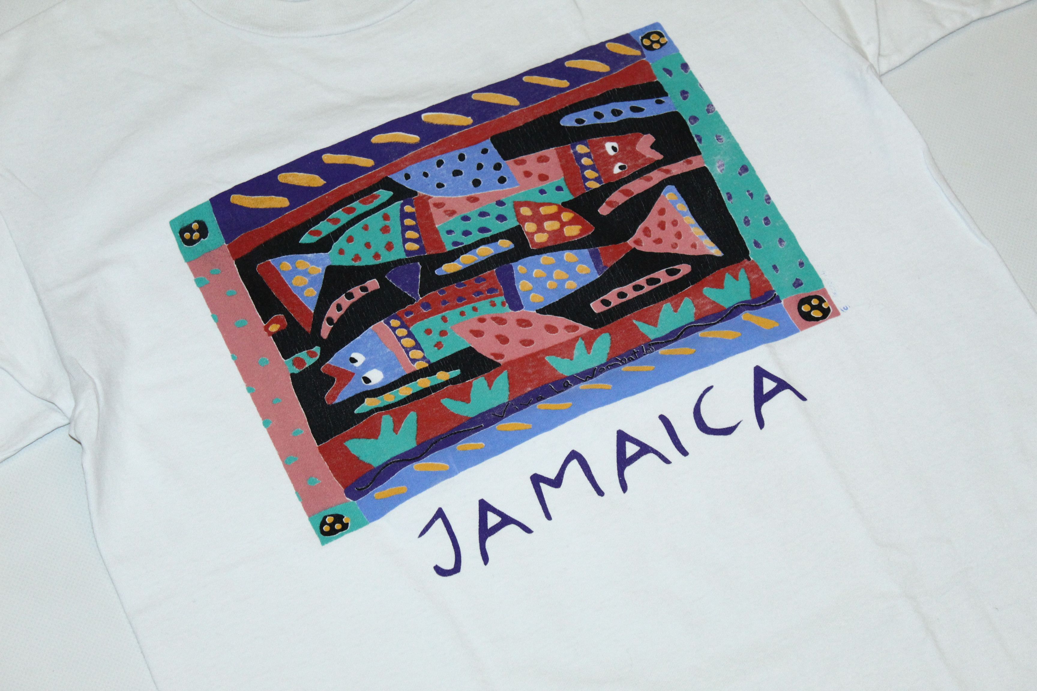Art Comes First 🔥🔥🔥 USA VTG Jamaica Abstract Art Single Stitch Tee Size US L / EU 52-54 / 3 - 2 Thumbnail