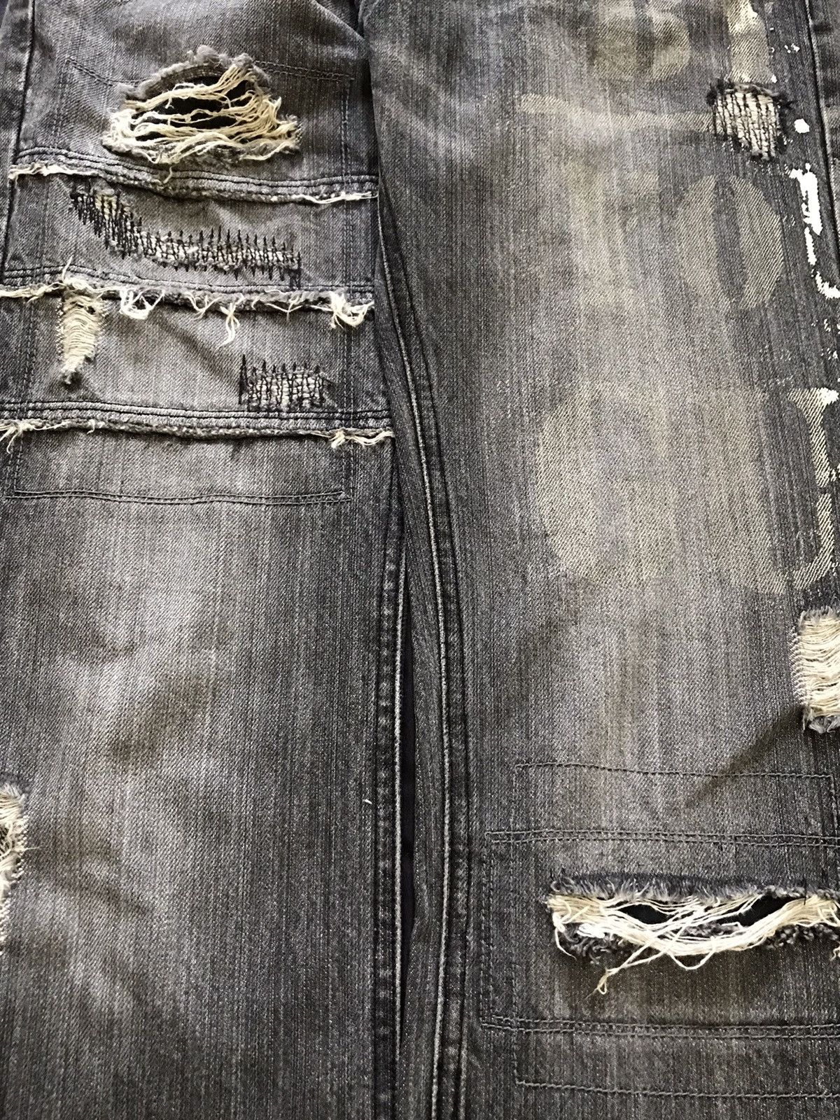 If Six Was Nine Rupert Edge Poem Flare Distressed Jeans Size US 31 - 8 Thumbnail