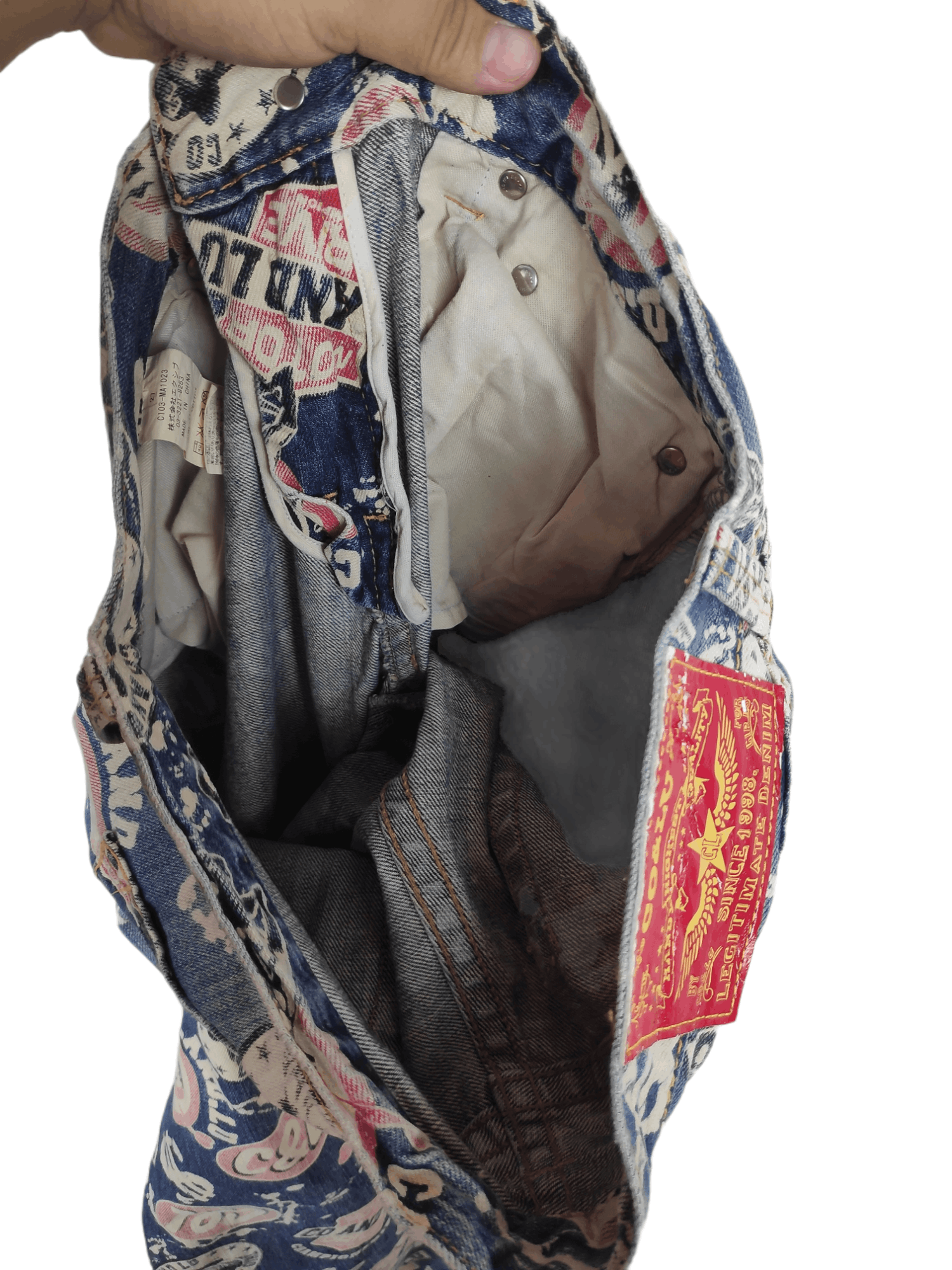 Japanese Brand Vintage Co & Lu Hysteric Style Fullprint Motor Drive Jeans Size US 30 / EU 46 - 4 Thumbnail