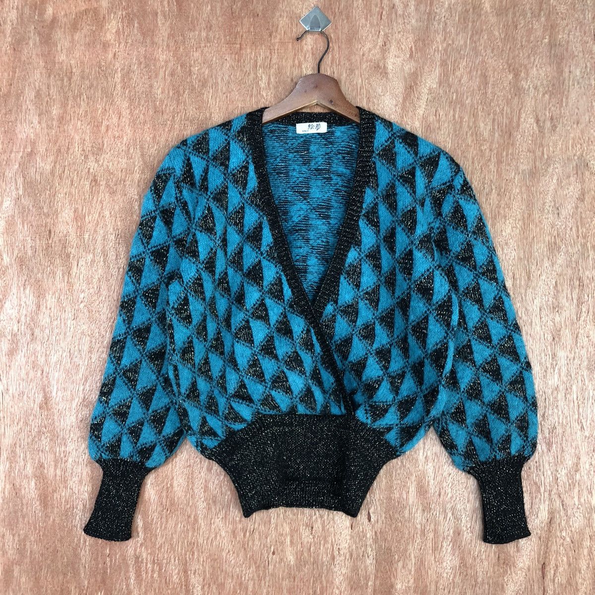 Japanese Brand Japan Green Shag Shaggy Cardigan knitwear #H095 Size US M / EU 48-50 / 2 - 1 Thumbnail