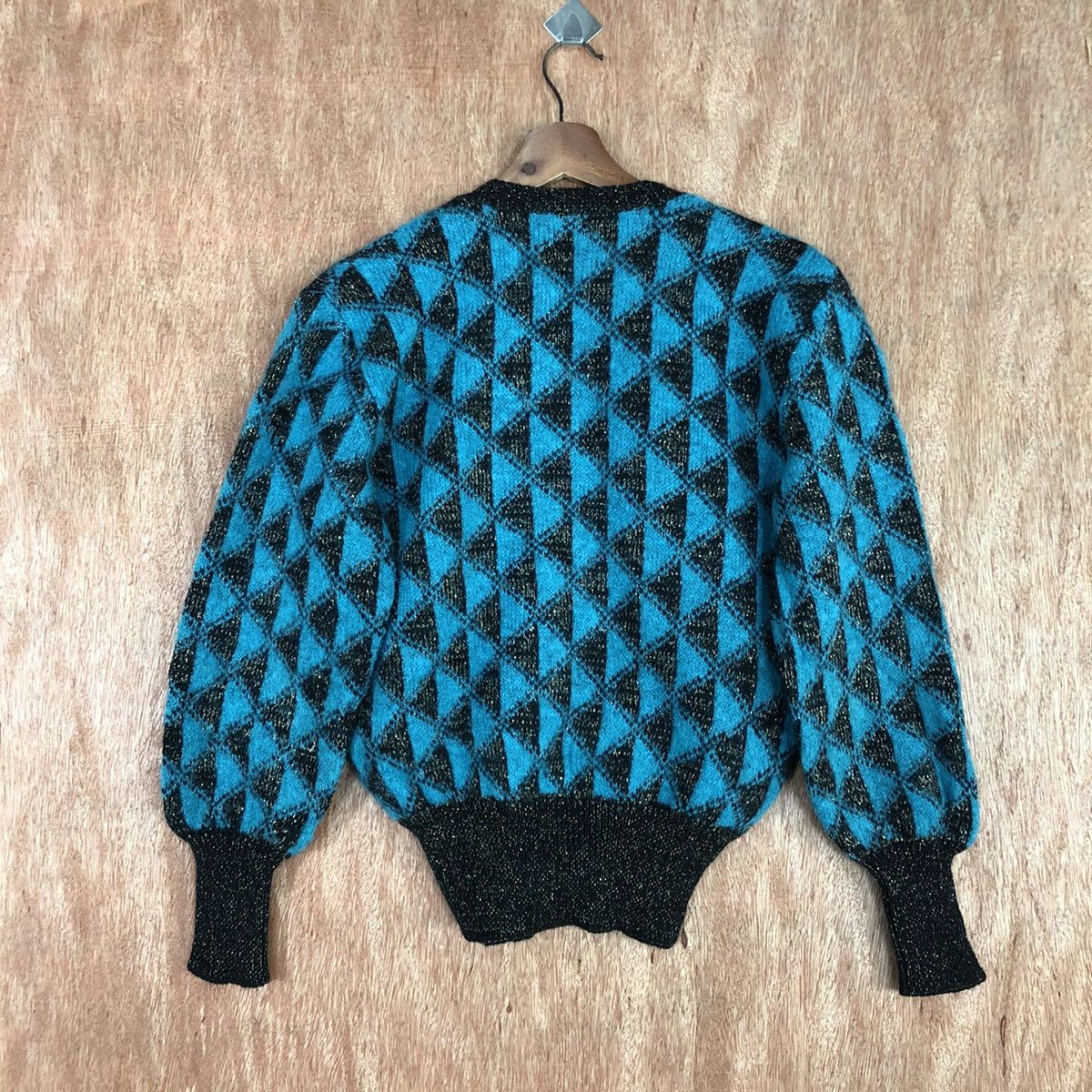 Japanese Brand Japan Green Shag Shaggy Cardigan knitwear #H095 Size US M / EU 48-50 / 2 - 10 Thumbnail