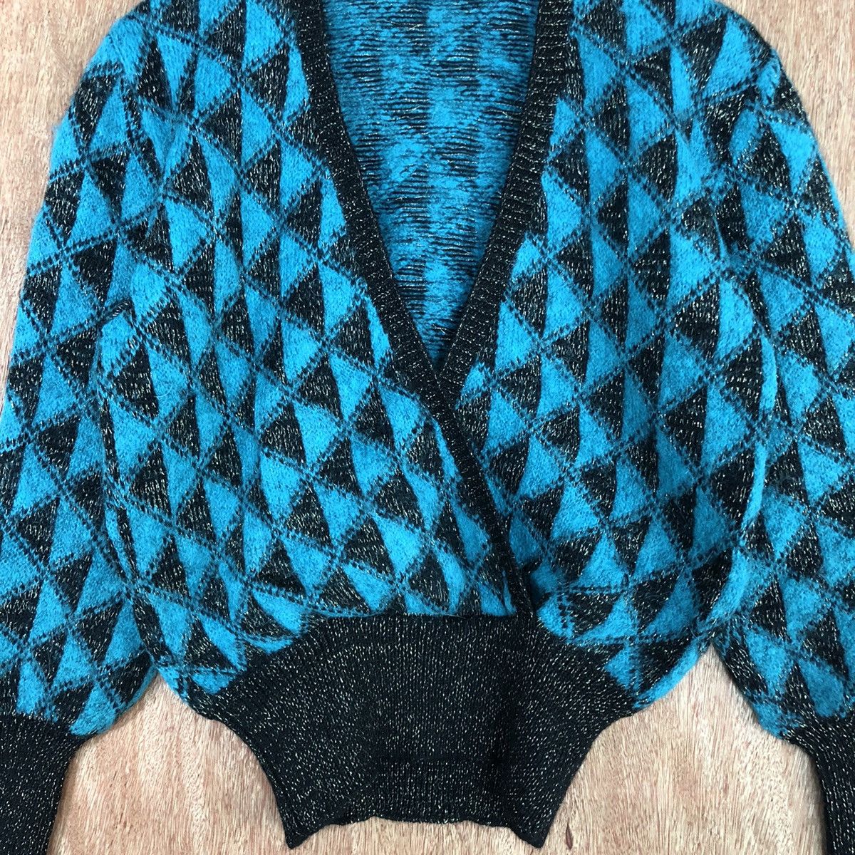 Japanese Brand Japan Green Shag Shaggy Cardigan knitwear #H095 Size US M / EU 48-50 / 2 - 7 Thumbnail