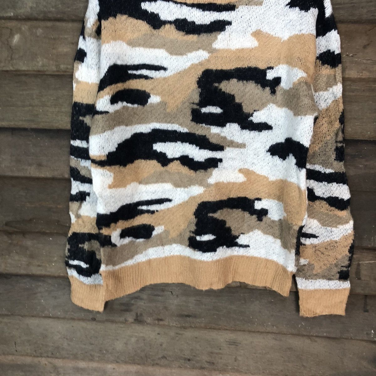 Homespun Knitwear × Japanese Brand Chip Chop Brown Camo Knitwear sweatshirt japan #6858 Size US S / EU 44-46 / 1 - 3 Thumbnail