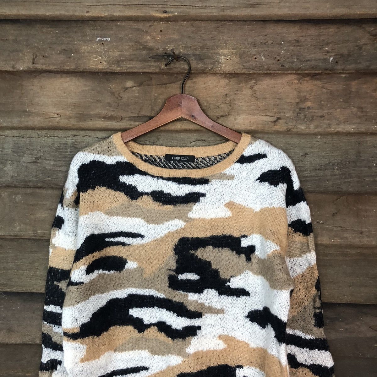 Homespun Knitwear × Japanese Brand Chip Chop Brown Camo Knitwear sweatshirt japan #6858 Size US S / EU 44-46 / 1 - 2 Thumbnail
