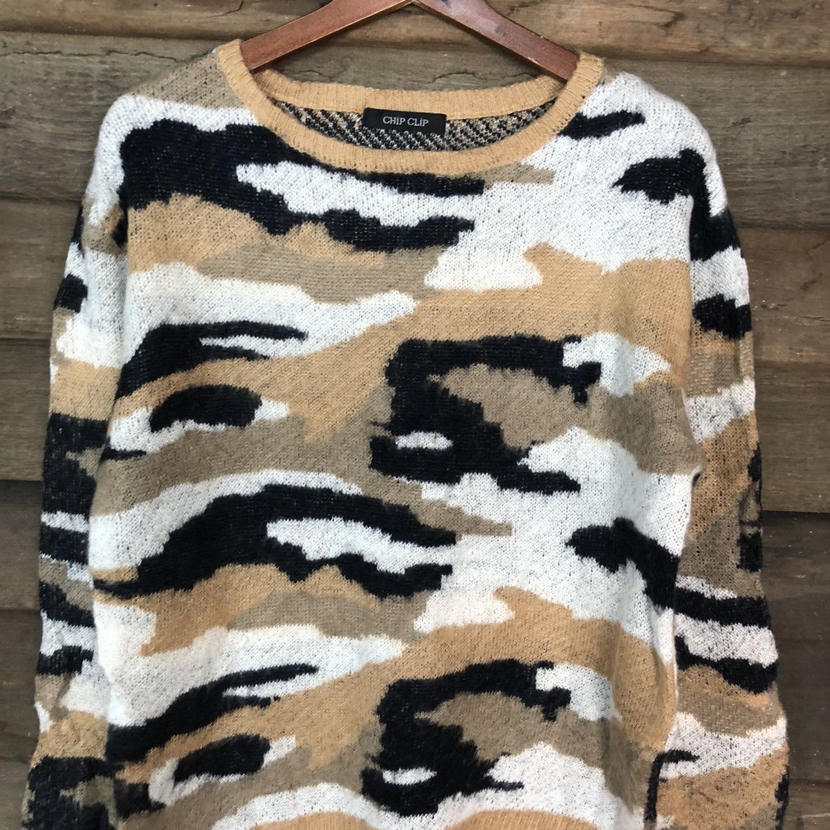 Homespun Knitwear × Japanese Brand Chip Chop Brown Camo Knitwear sweatshirt japan #6858 Size US S / EU 44-46 / 1 - 6 Thumbnail