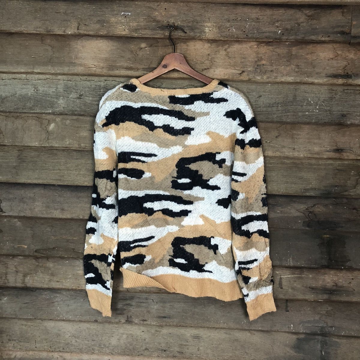 Homespun Knitwear × Japanese Brand Chip Chop Brown Camo Knitwear sweatshirt japan #6858 Size US S / EU 44-46 / 1 - 9 Thumbnail