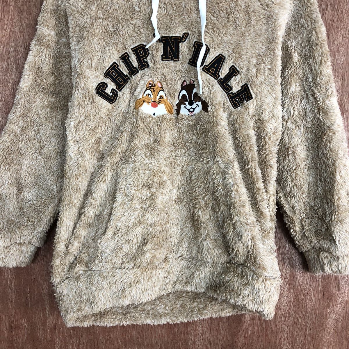 Disney Chip N Dale Peach Mohair fleece hoodie sweatshirt #H223 Size US S / EU 44-46 / 1 - 8 Thumbnail