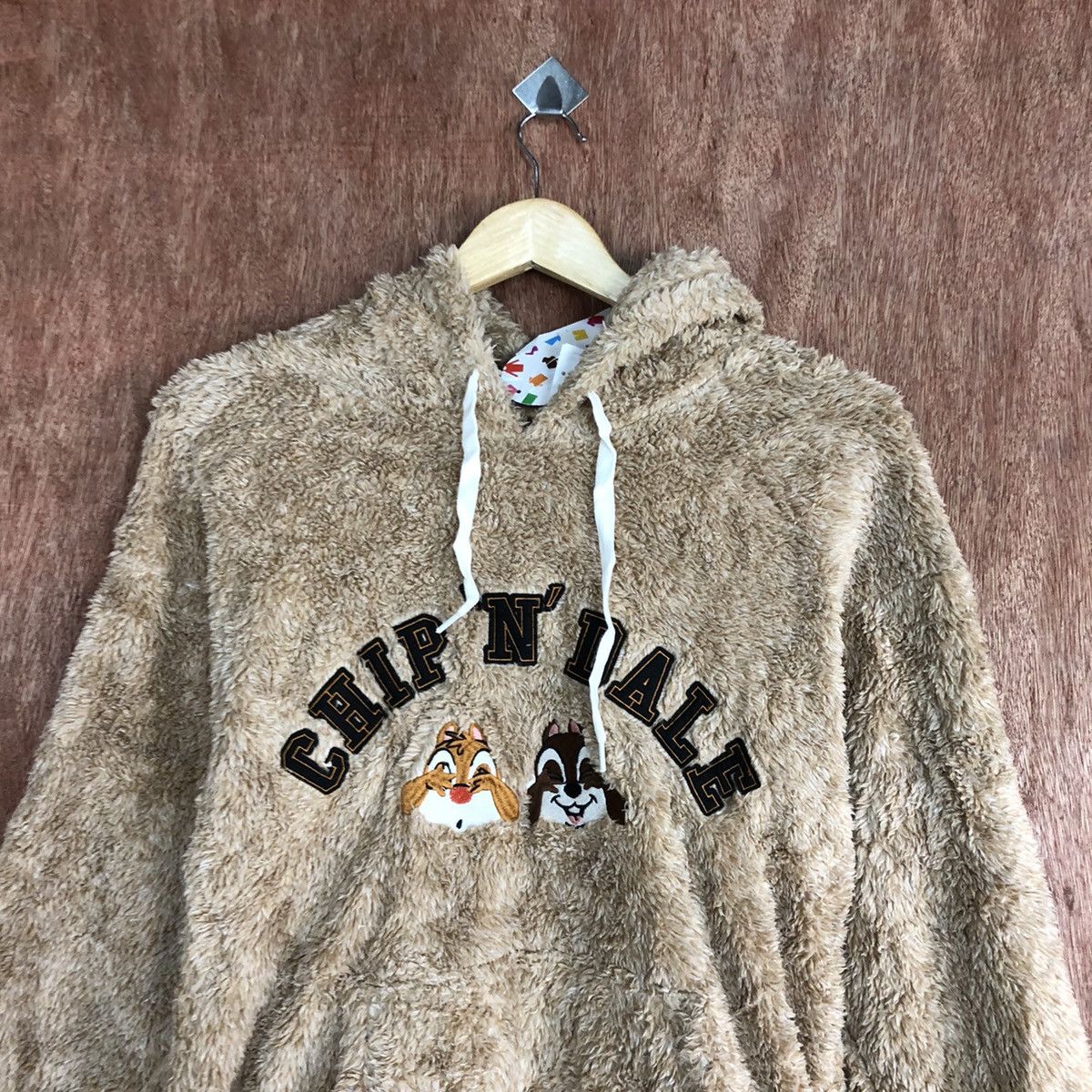 Disney Chip N Dale Peach Mohair fleece hoodie sweatshirt #H223 Size US S / EU 44-46 / 1 - 9 Thumbnail