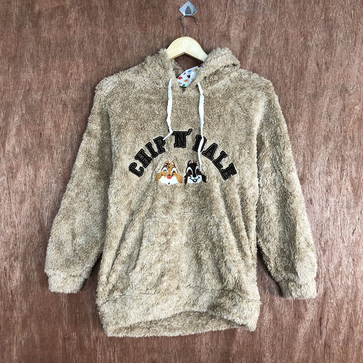 Disney Chip N Dale Peach Mohair fleece hoodie sweatshirt #H223 Size US S / EU 44-46 / 1 - 1 Thumbnail