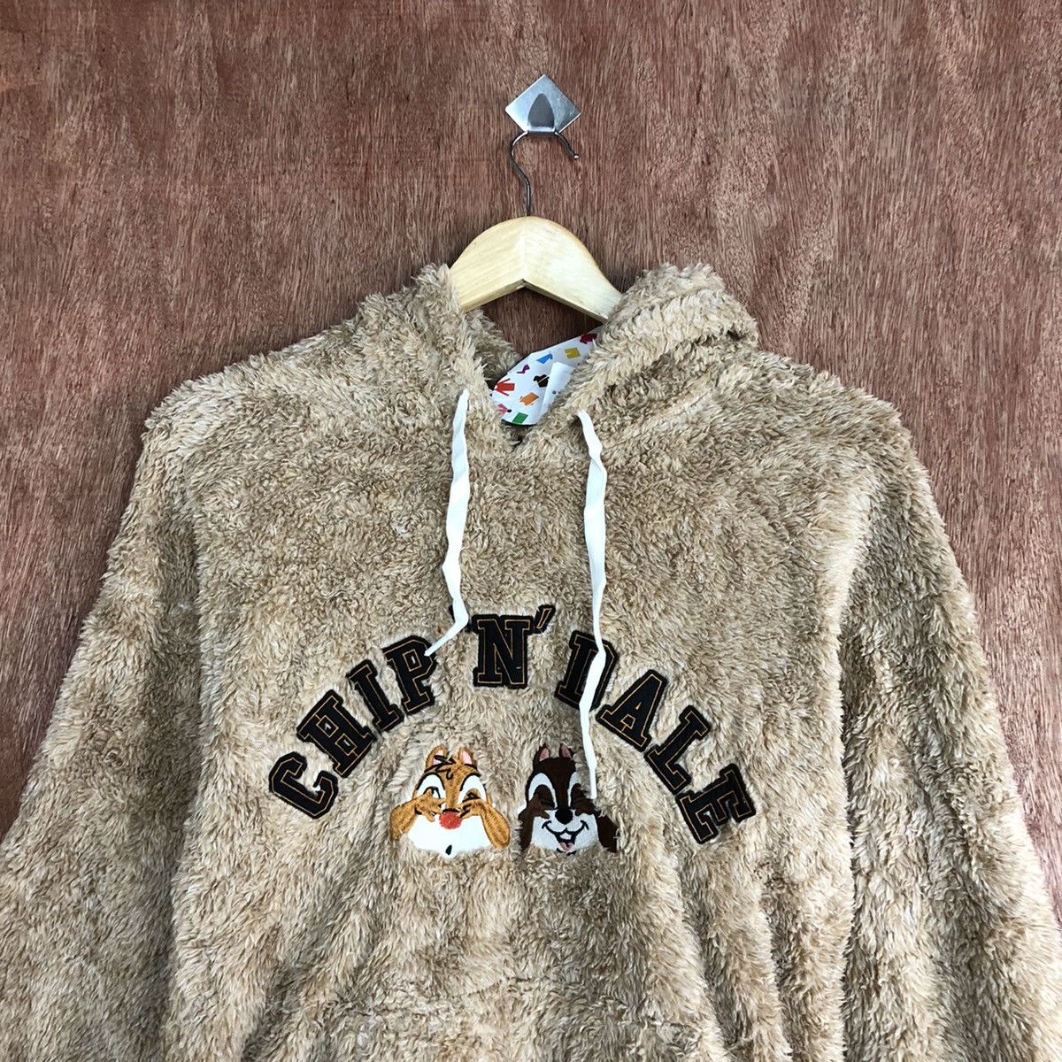Disney Chip N Dale Peach Mohair fleece hoodie sweatshirt #H223 Size US S / EU 44-46 / 1 - 2 Thumbnail