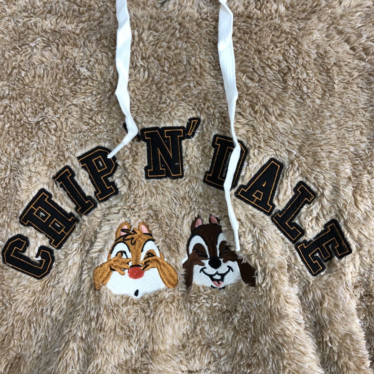 Disney Chip N Dale Peach Mohair fleece hoodie sweatshirt #H223 Size US S / EU 44-46 / 1 - 10 Thumbnail