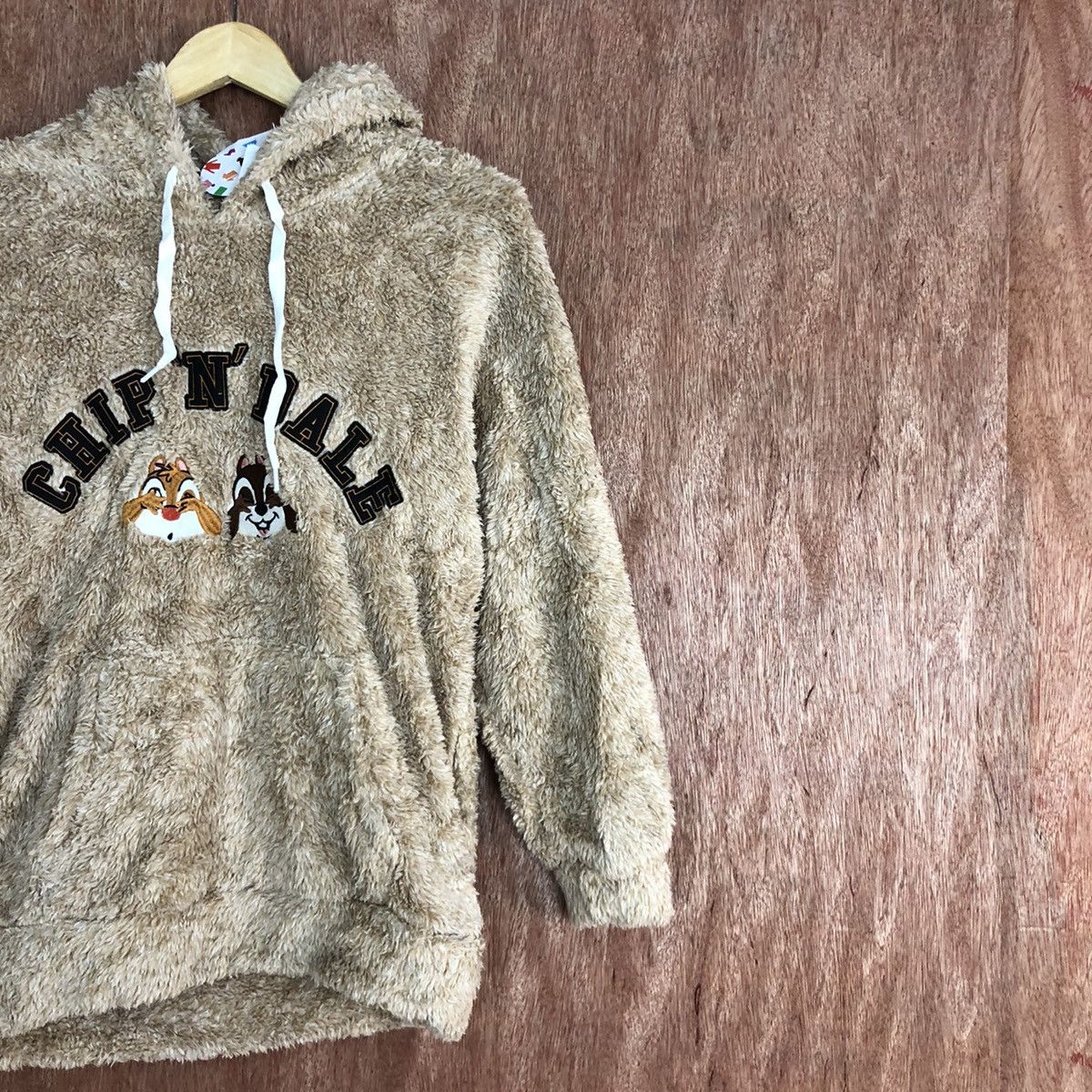 Disney Chip N Dale Peach Mohair fleece hoodie sweatshirt #H223 Size US S / EU 44-46 / 1 - 5 Thumbnail