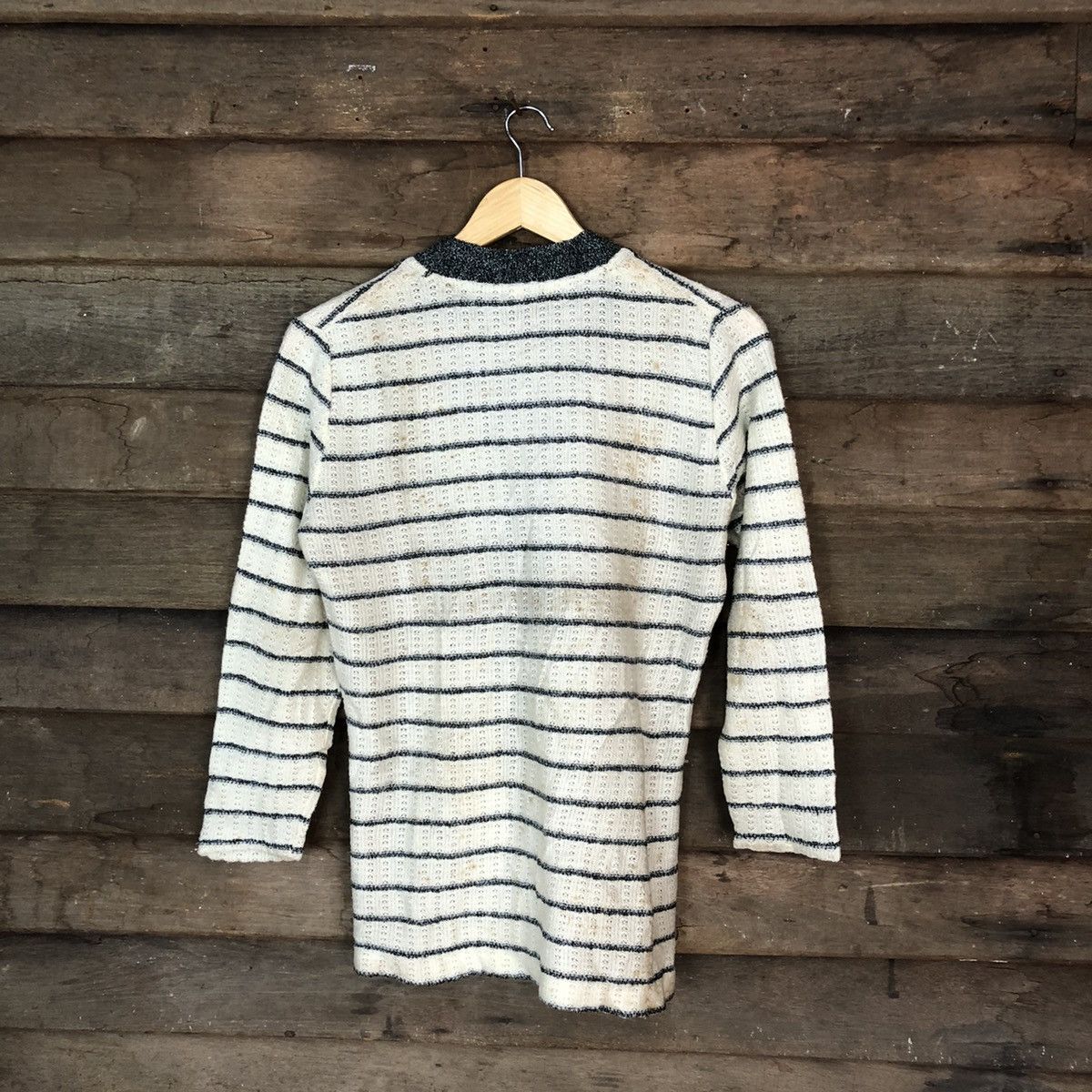 Japanese Brand Japanese Brand White Stripe Cardigan #H256 Size US M / EU 48-50 / 2 - 9 Thumbnail
