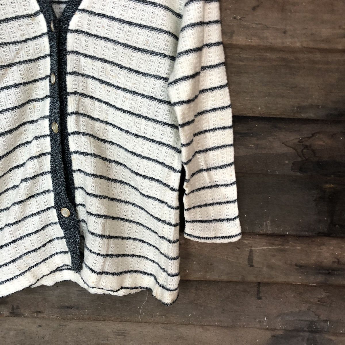 Japanese Brand Japanese Brand White Stripe Cardigan #H256 Size US M / EU 48-50 / 2 - 5 Thumbnail