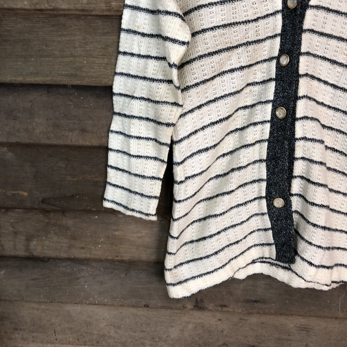 Japanese Brand Japanese Brand White Stripe Cardigan #H256 Size US M / EU 48-50 / 2 - 4 Thumbnail