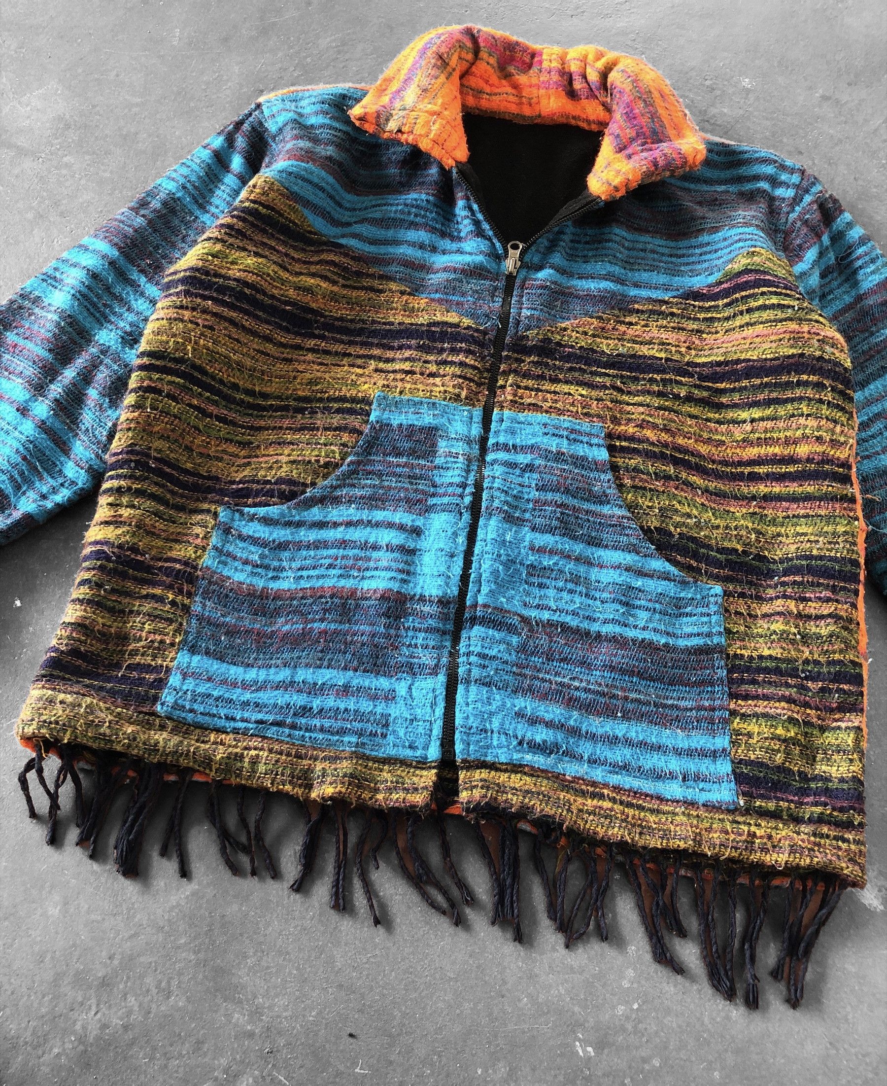 Native × Vintage RARE🔥VINTAGE NATIVE WOOL BLEND KNIT PATCHBLOCKS JACKET Size US S / EU 44-46 / 1 - 3 Thumbnail