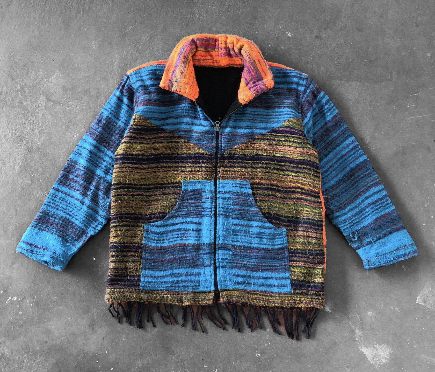 Native × Vintage RARE🔥VINTAGE NATIVE WOOL BLEND KNIT PATCHBLOCKS JACKET Size US S / EU 44-46 / 1 - 1 Thumbnail