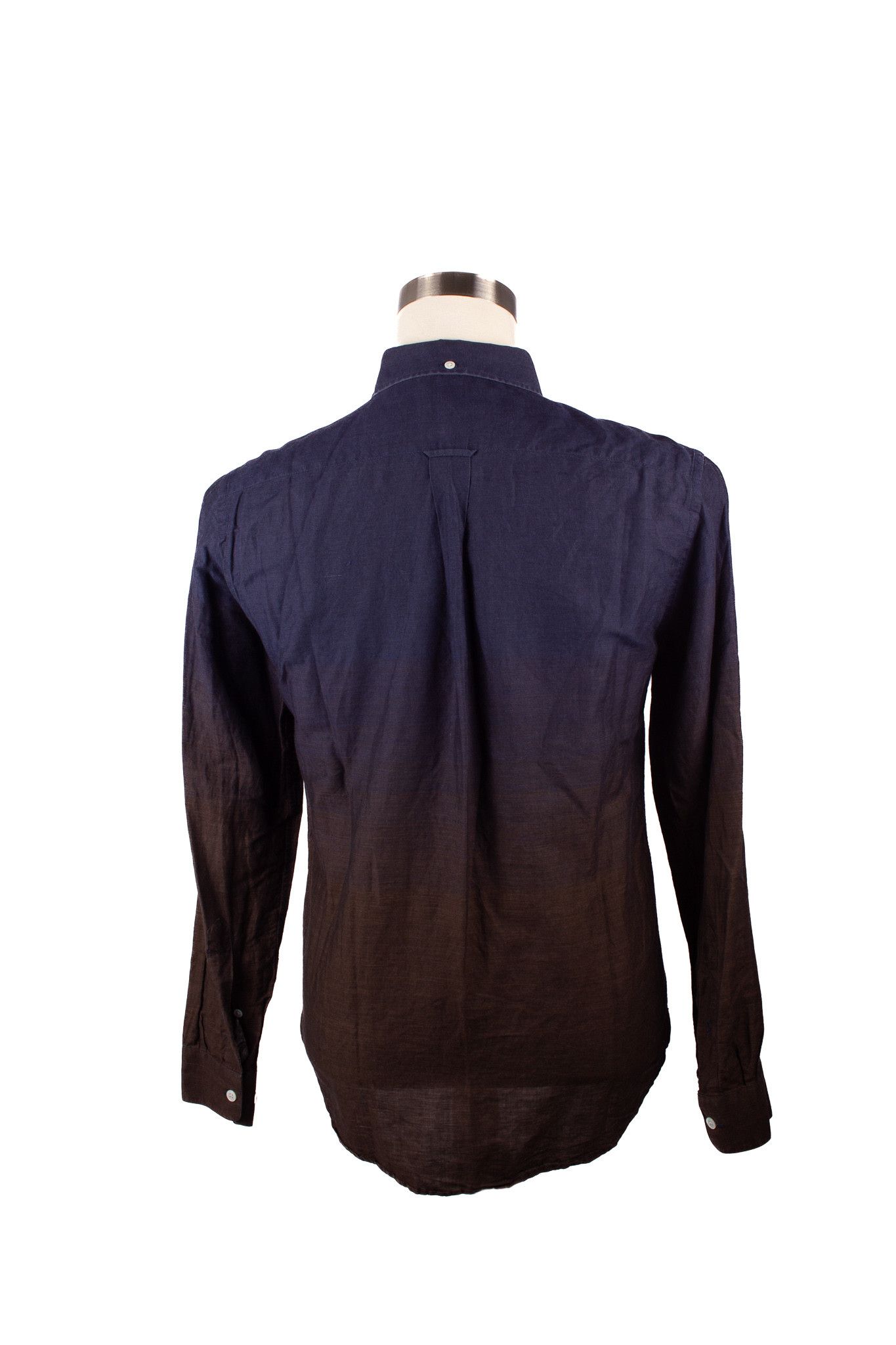 Acne Studios ACNE STUDIOS NAVY/BROWN LINEN BLEND GRADIENT BUTTON DOWN Size US S / EU 44-46 / 1 - 4 Thumbnail