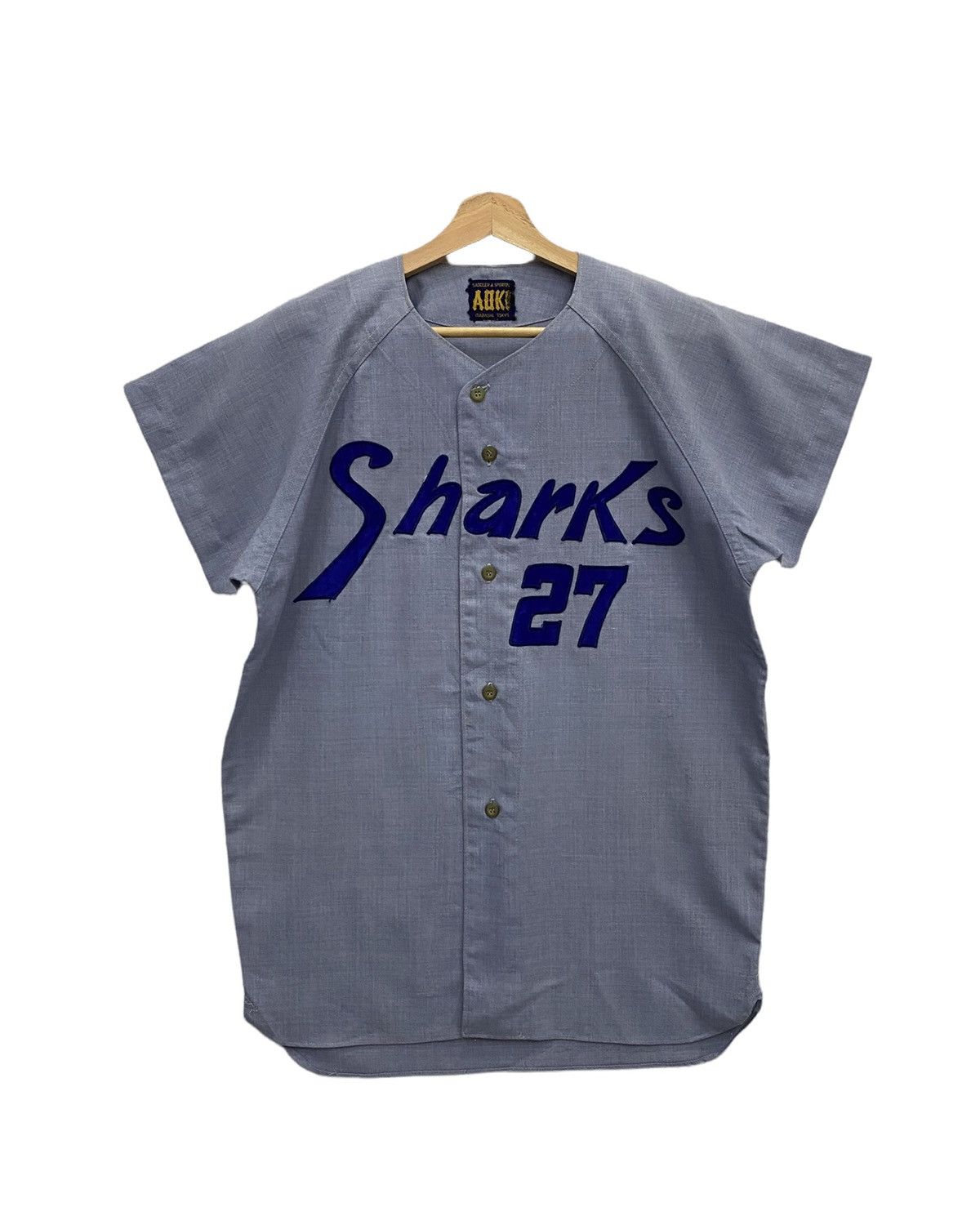 Japanese Brand NIPPON 80s SHARKS 27 VINTAGE BASEBALL SHIRTS Size US S / EU 44-46 / 1 - 5 Thumbnail