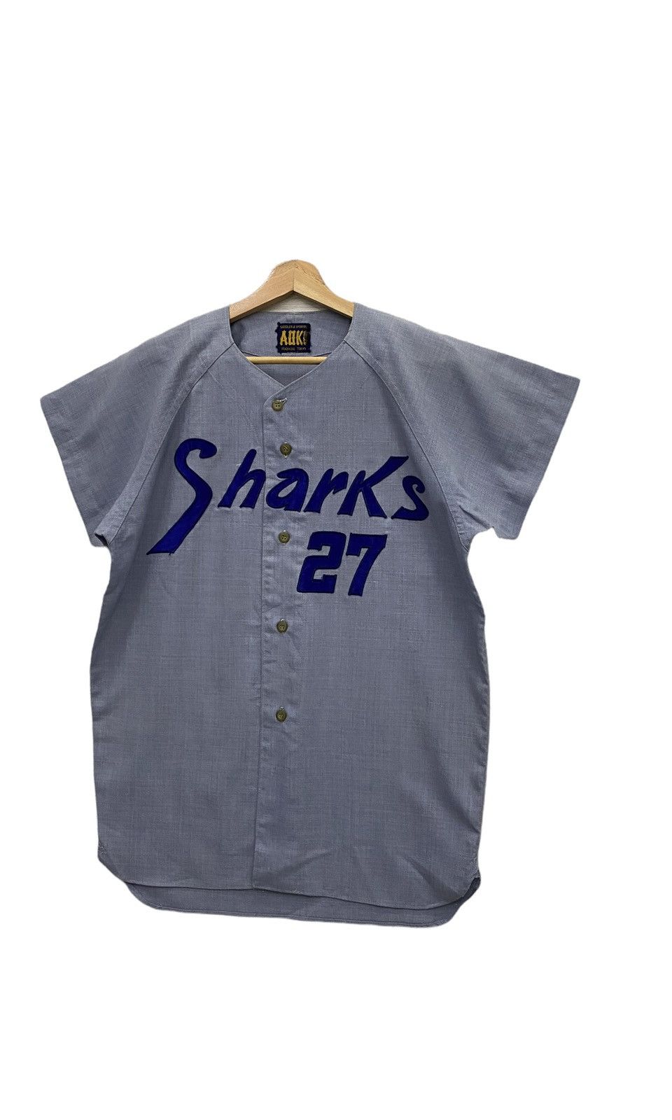 Japanese Brand NIPPON 80s SHARKS 27 VINTAGE BASEBALL SHIRTS Size US S / EU 44-46 / 1 - 7 Thumbnail