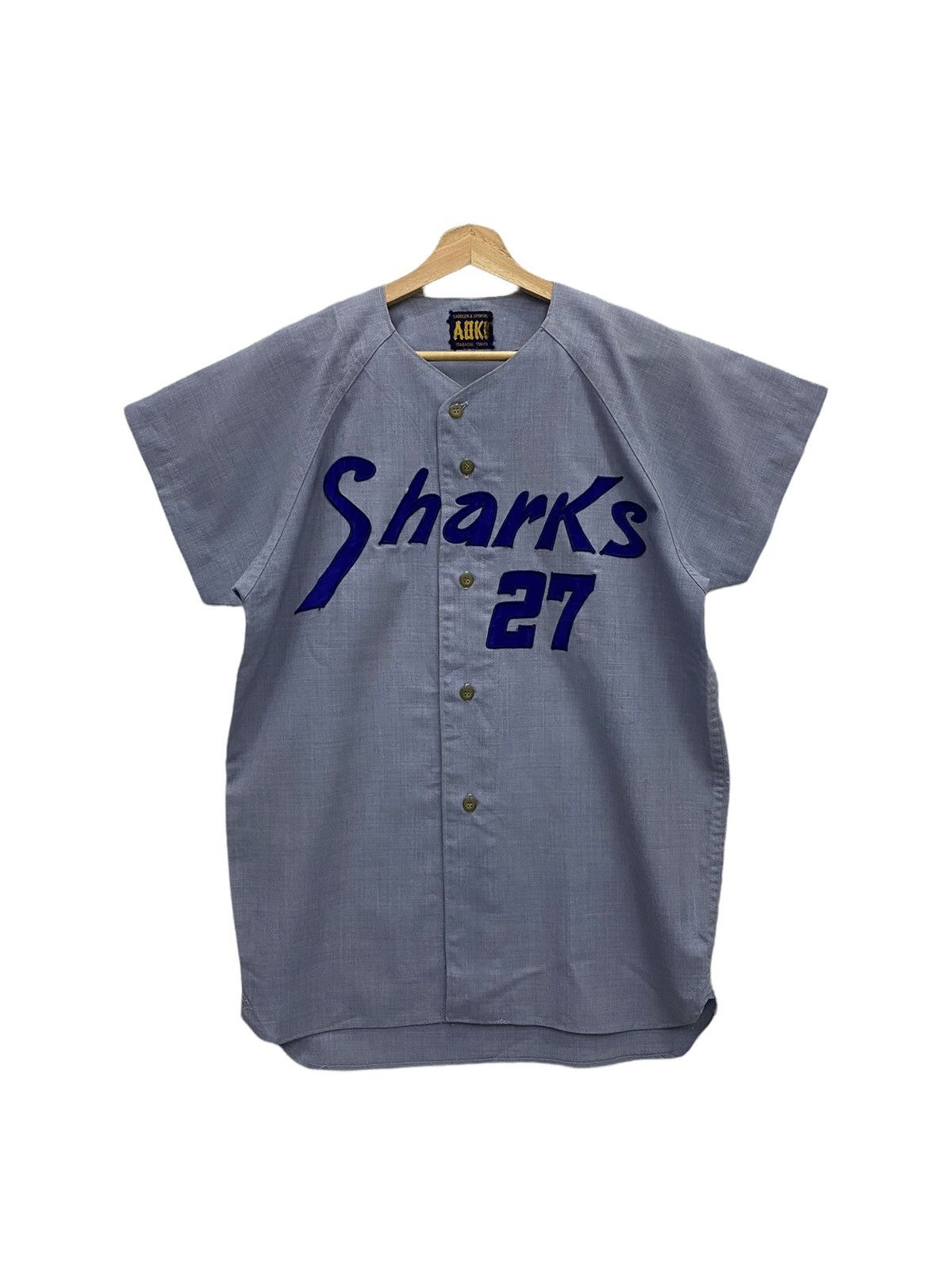 Japanese Brand NIPPON 80s SHARKS 27 VINTAGE BASEBALL SHIRTS Size US S / EU 44-46 / 1 - 1 Thumbnail