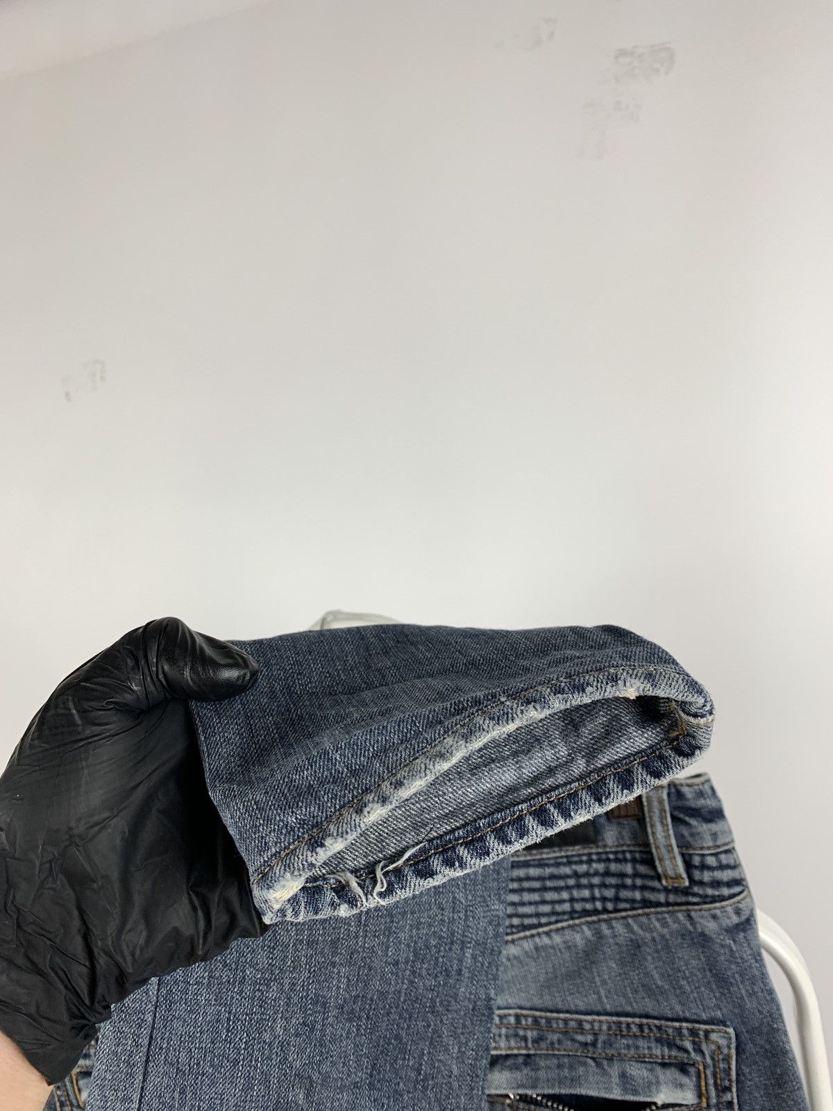 Balmain Paris Biker Blue Denim Skinny Jeans Pants