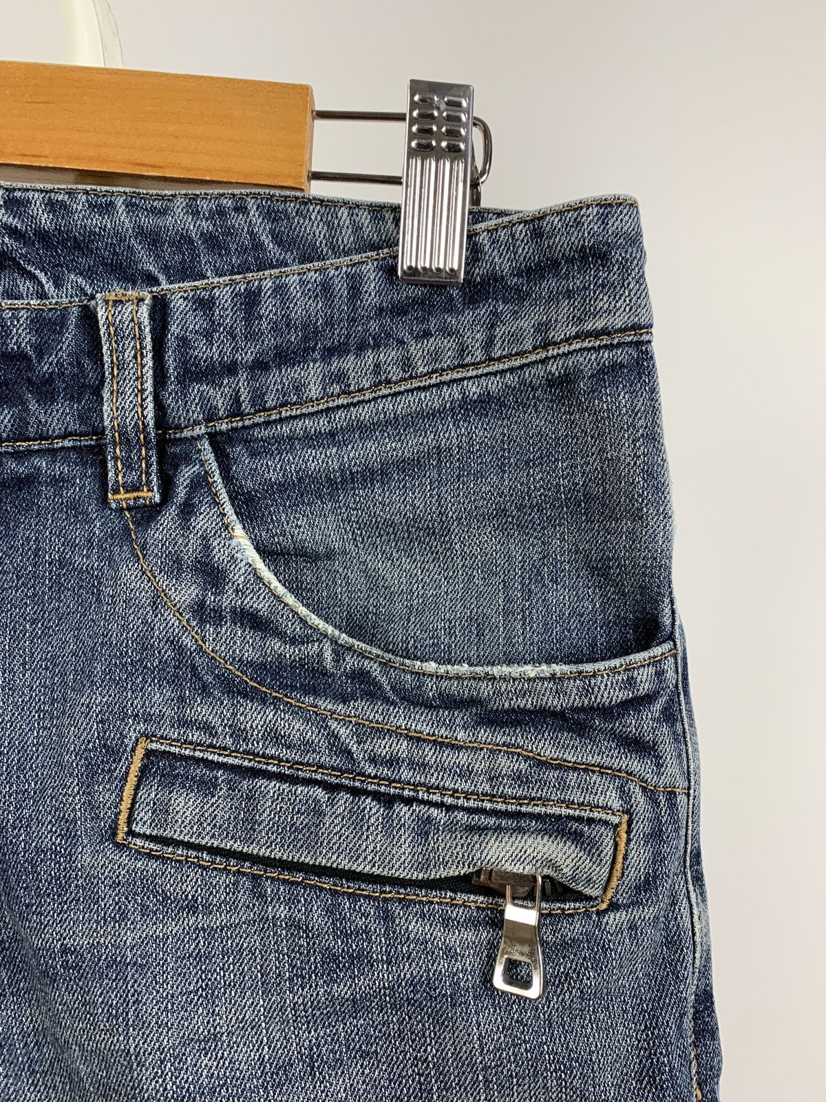 Balmain Paris Biker Blue Denim Skinny Jeans Pants