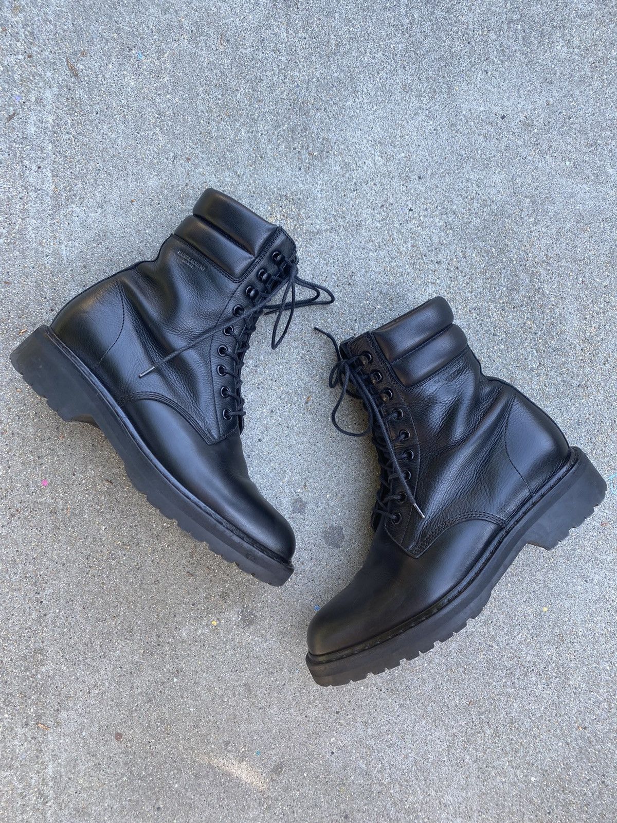 Saint Laurent Paris Iconic FW15 Trekker 25 Padded Lace Up Combat