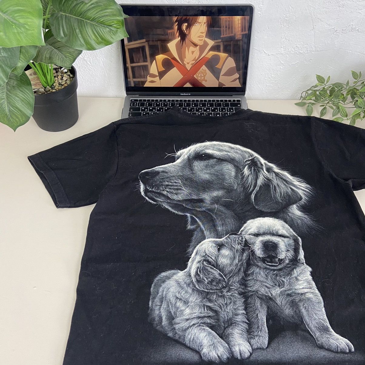 Vintage 1990s LABRADORS CUTE DOGS VINTAGE RARE HEAVY TEE - № 180 Size US L / EU 52-54 / 3 - 3 Thumbnail