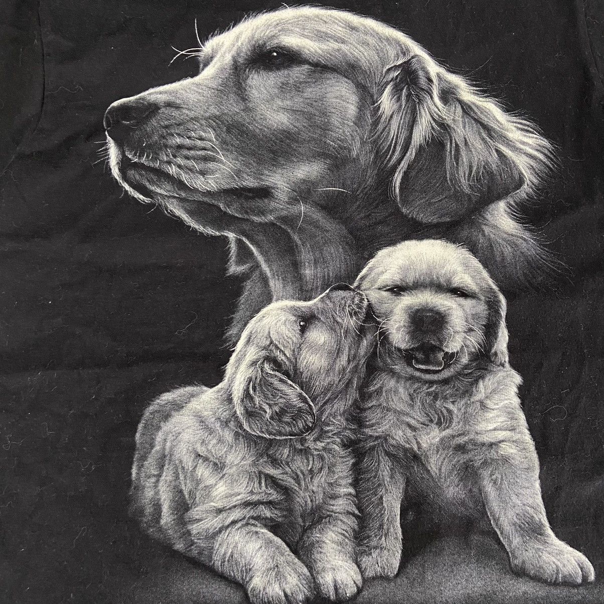 Vintage 1990s LABRADORS CUTE DOGS VINTAGE RARE HEAVY TEE - № 180 Size US L / EU 52-54 / 3 - 5 Thumbnail