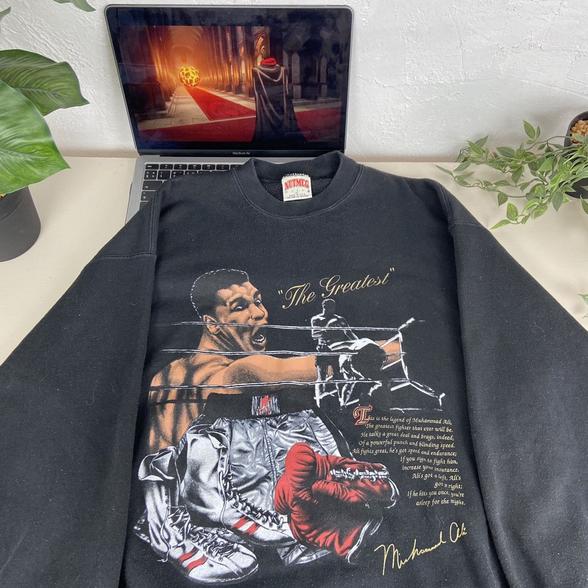 Vintage 1980s MUHHAMAD ALI LEGEND - ARCHIVE RARE SWEATSHIRT - № 1027 Size US L / EU 52-54 / 3 - 4 Thumbnail