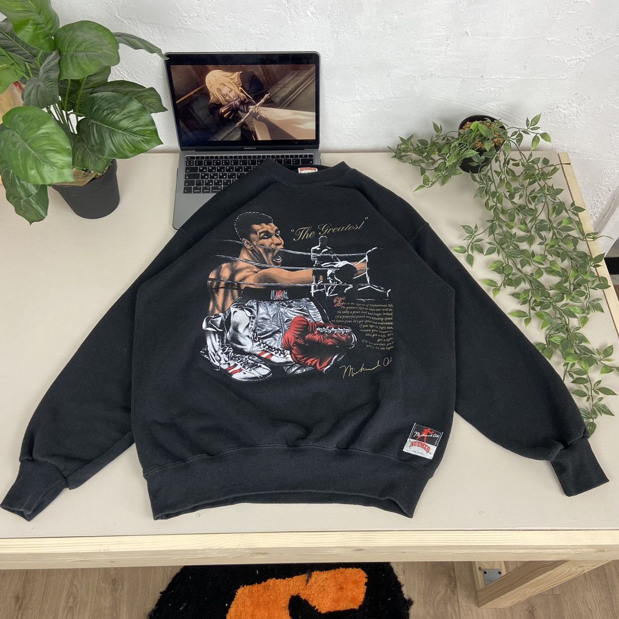 Vintage 1980s MUHHAMAD ALI LEGEND - ARCHIVE RARE SWEATSHIRT - № 1027 Size US L / EU 52-54 / 3 - 2 Thumbnail