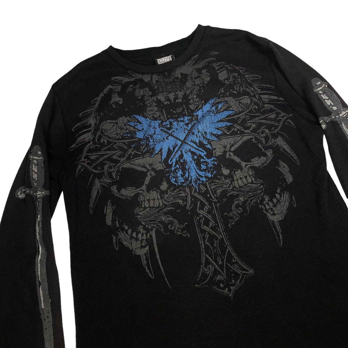 Japanese Brand × Vintage y2k MMA ELITE grunge goth skull graphic thermal long sleeve Size US XL / EU 56 / 4 - 2 Thumbnail