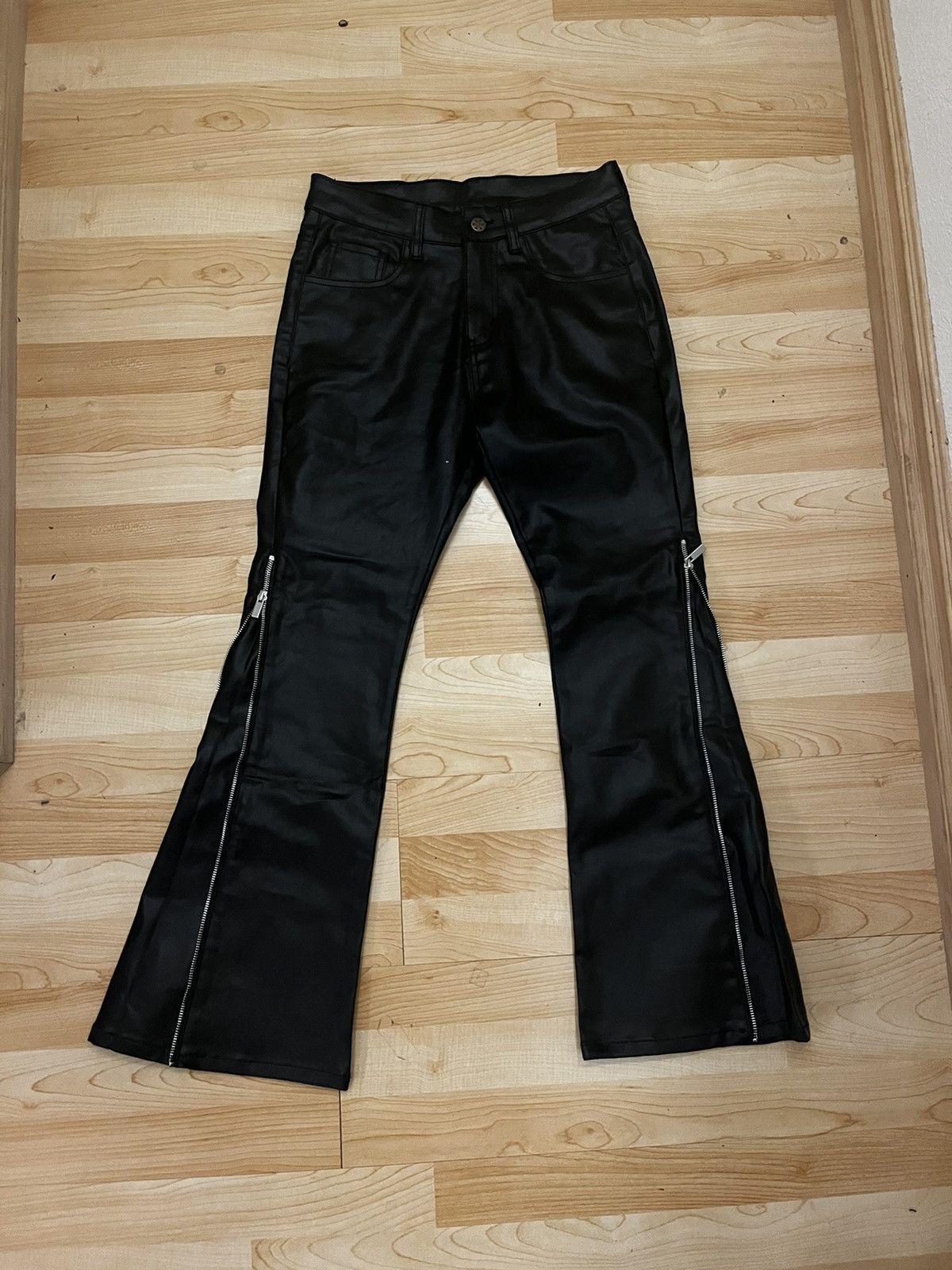 Other waxed denim zipper flared pants Size US 30 / EU 46 - 1 Thumbnail