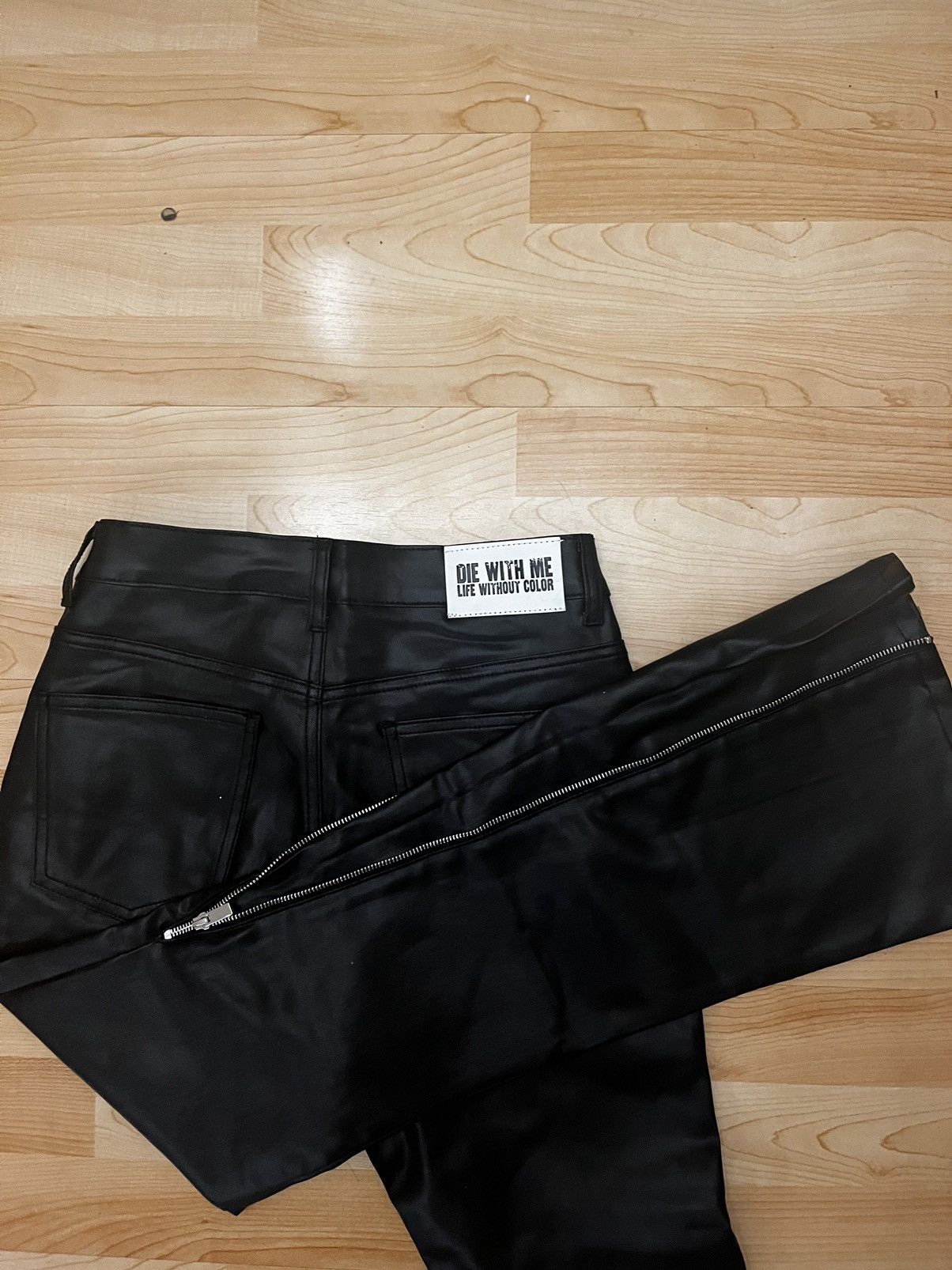Other waxed denim zipper flared pants Size US 30 / EU 46 - 4 Thumbnail